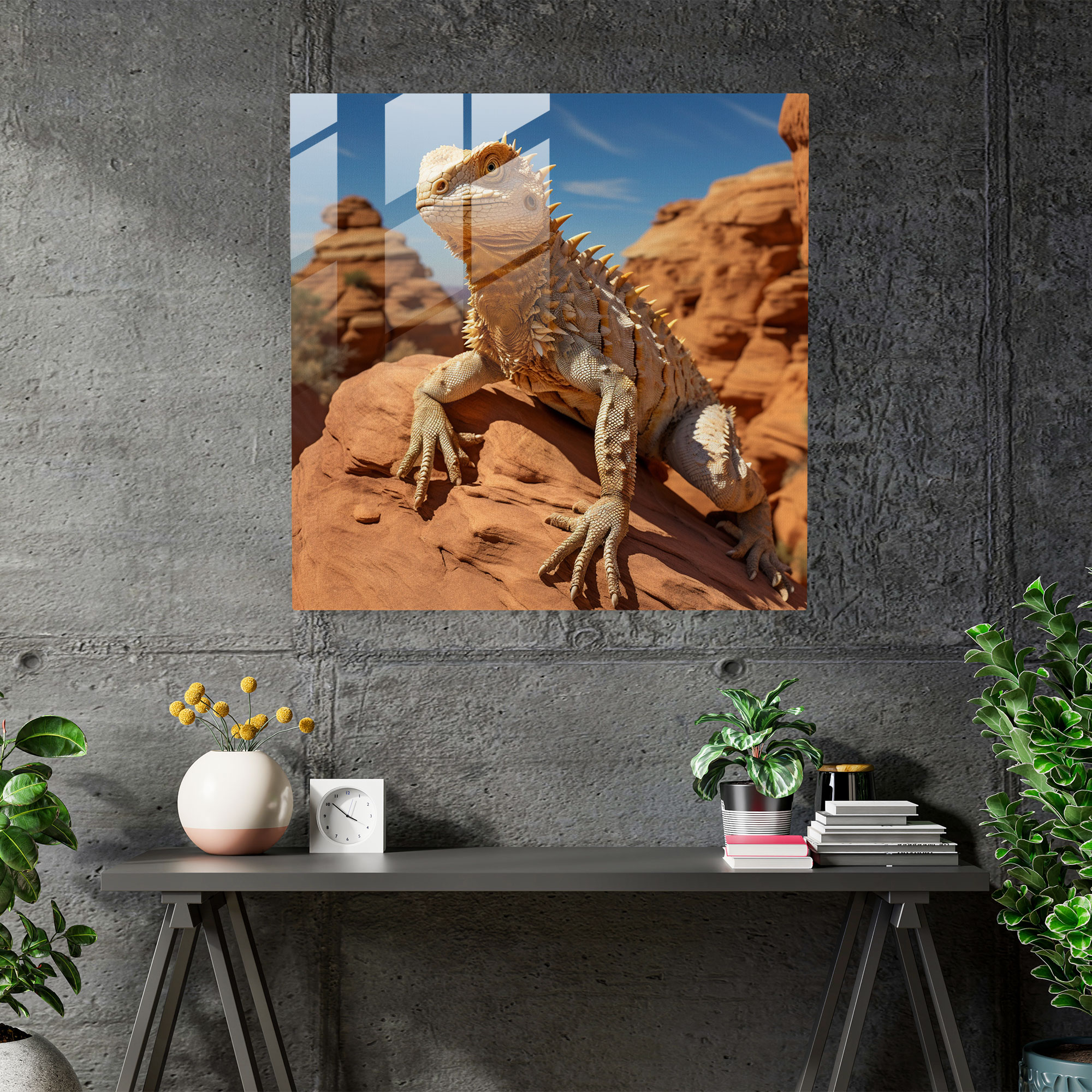 Desert Camo Glass Print - Desert, Lifelike, Desert Rock Formation, Glass Art