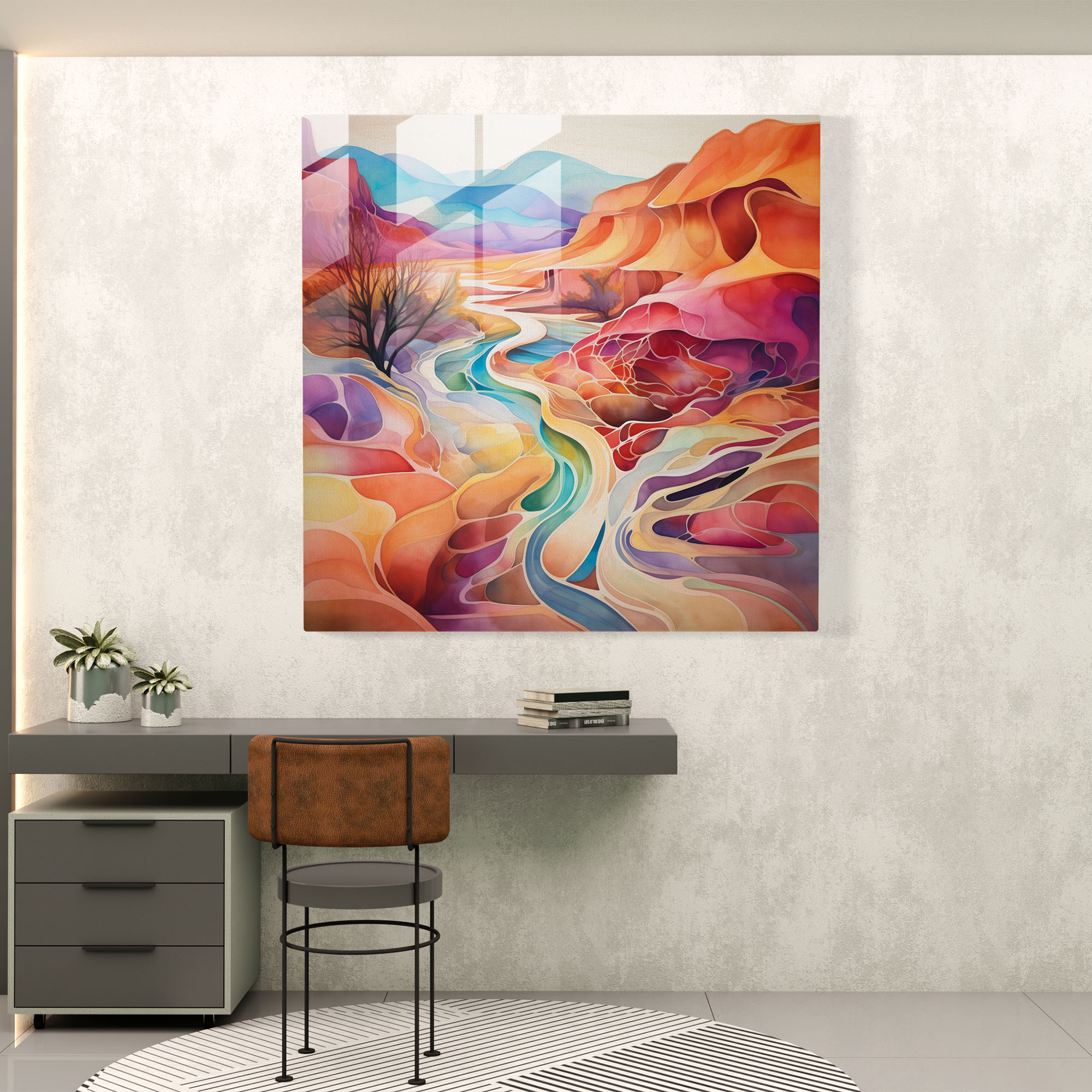 Desert Dreams Glass Print - Desert, Wall Decoration, Glass Wall Art, Glass Art