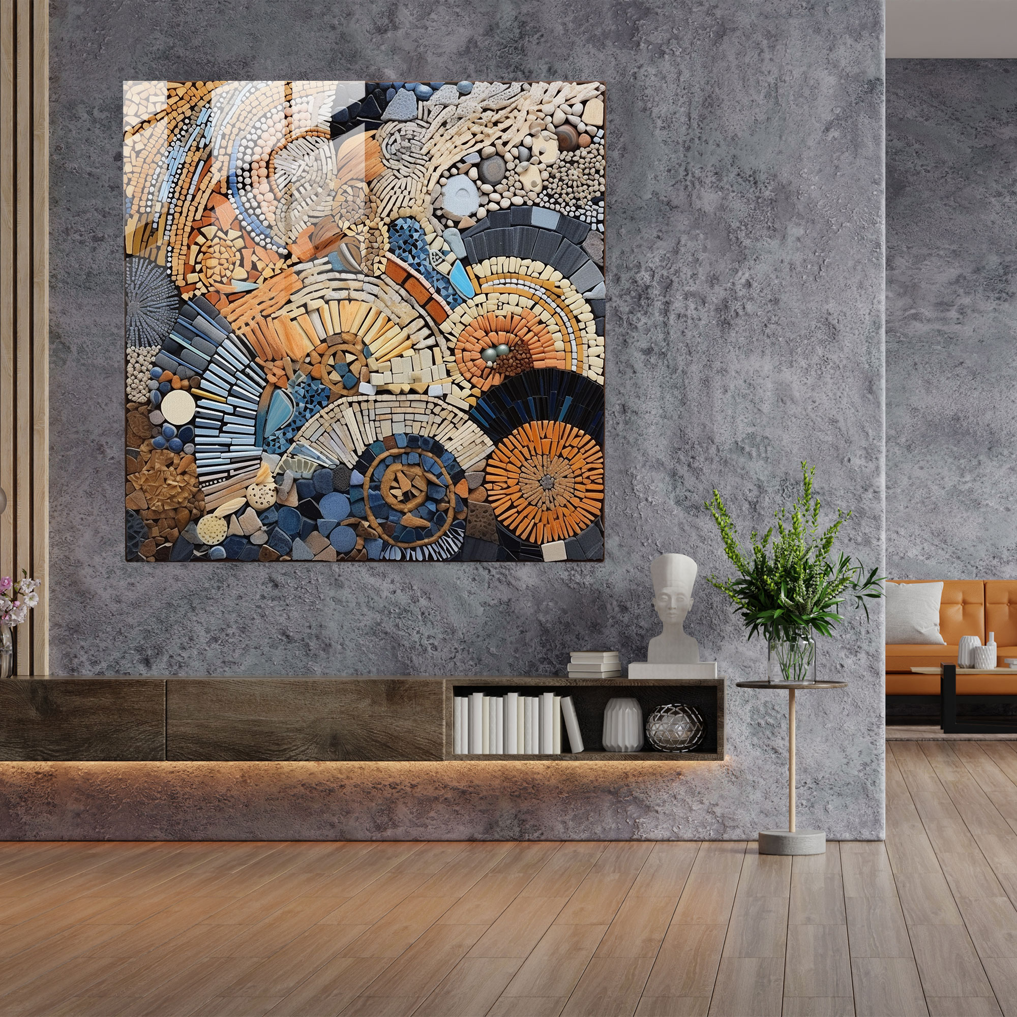 Desert Mosaic Glass Print - Desert, Wall Decoration, Desert Mosaic, Glass Print