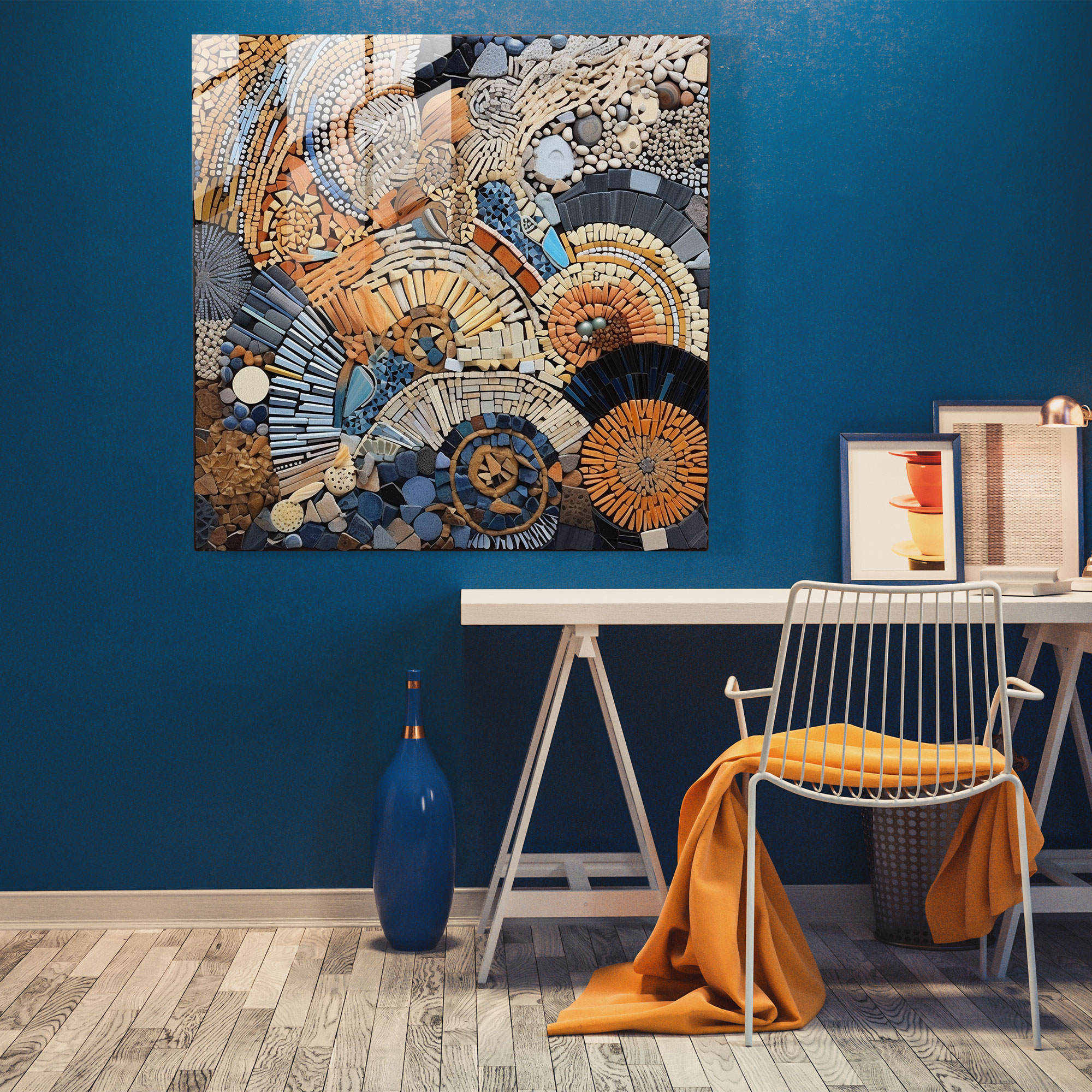 Desert Mosaic Glass Print - Desert, Wall Decoration, Desert Mosaic, Glass Print