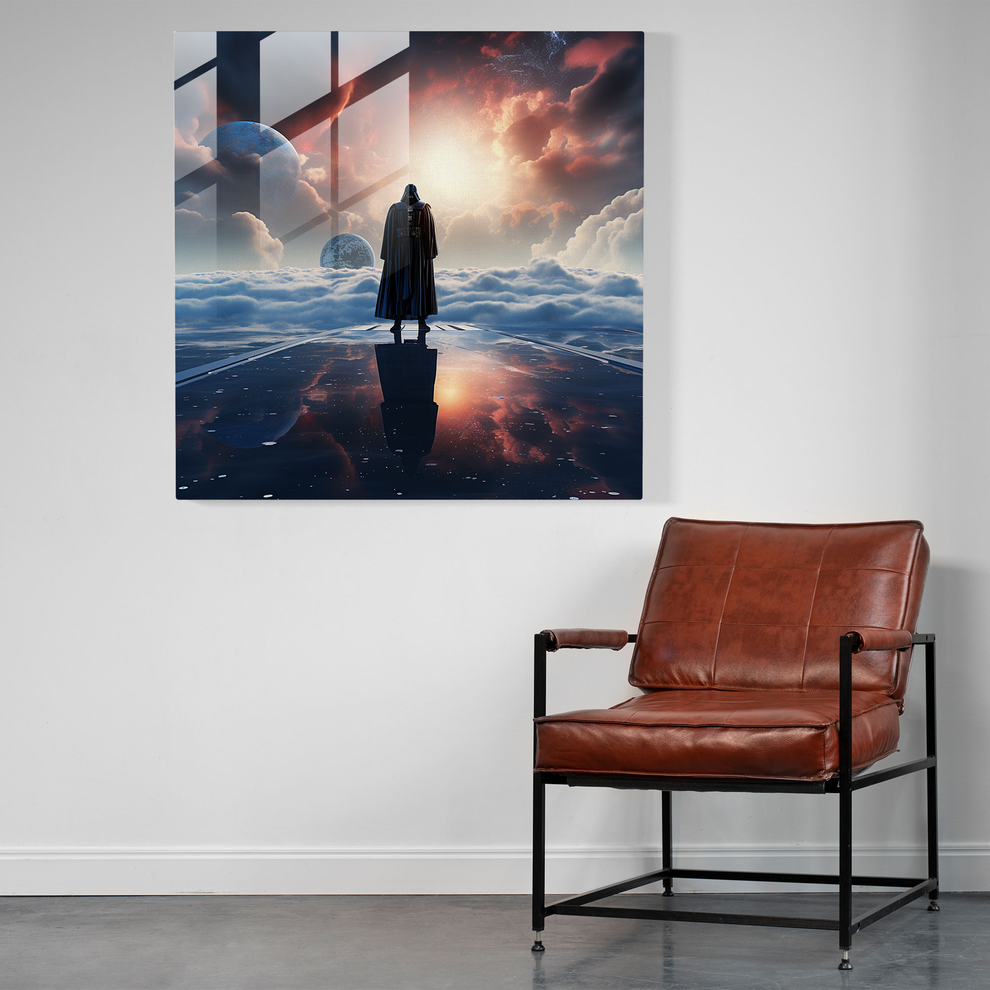 Rüya Gibi Darth Vader Cam Tablo - Darth Vader Sürreal Sanat Modern Sanat Dijital Sanat