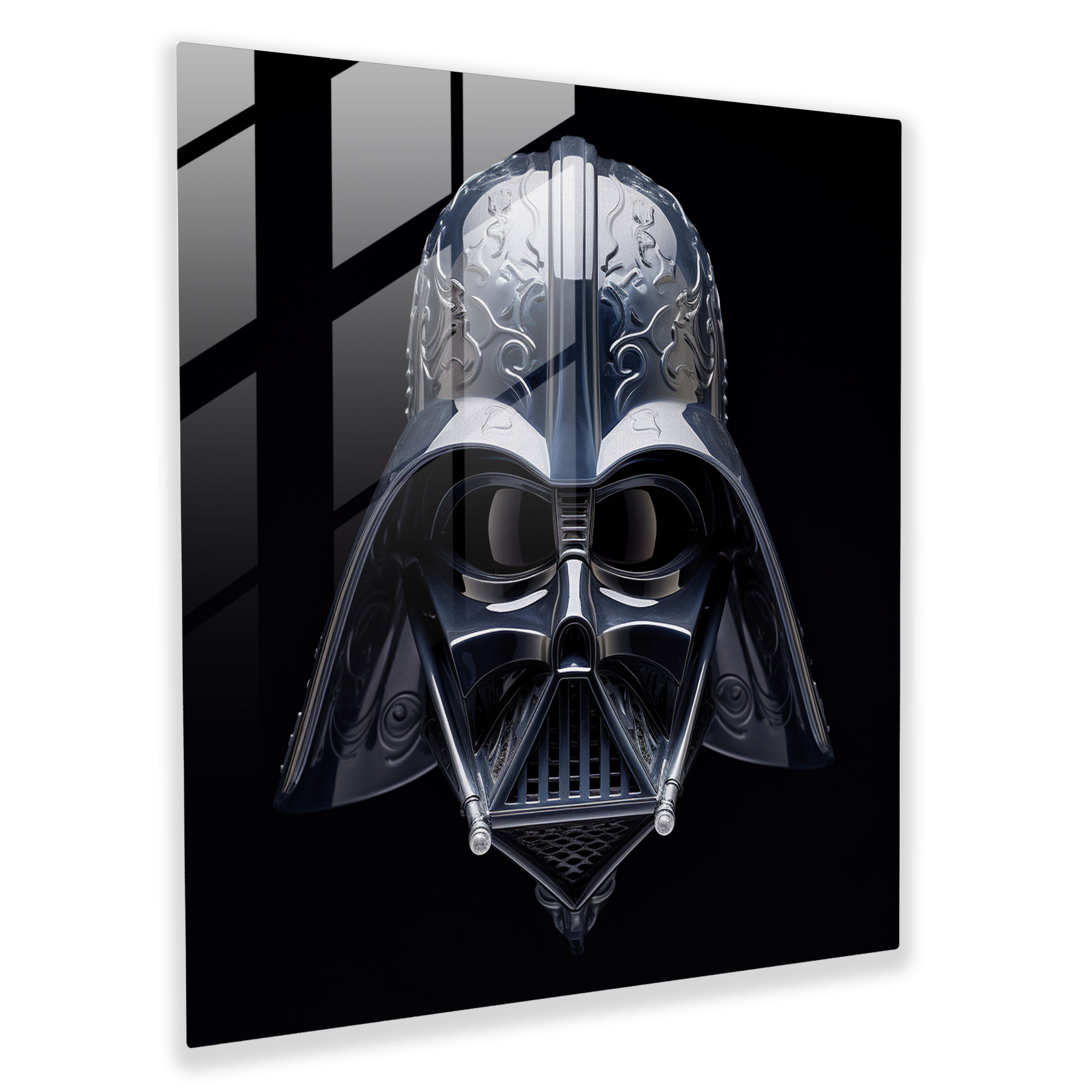Artistic Glass Print - Intriguing Darth Vader Mask - Darth Vader, Modern Art, Glass Art, Star Wars