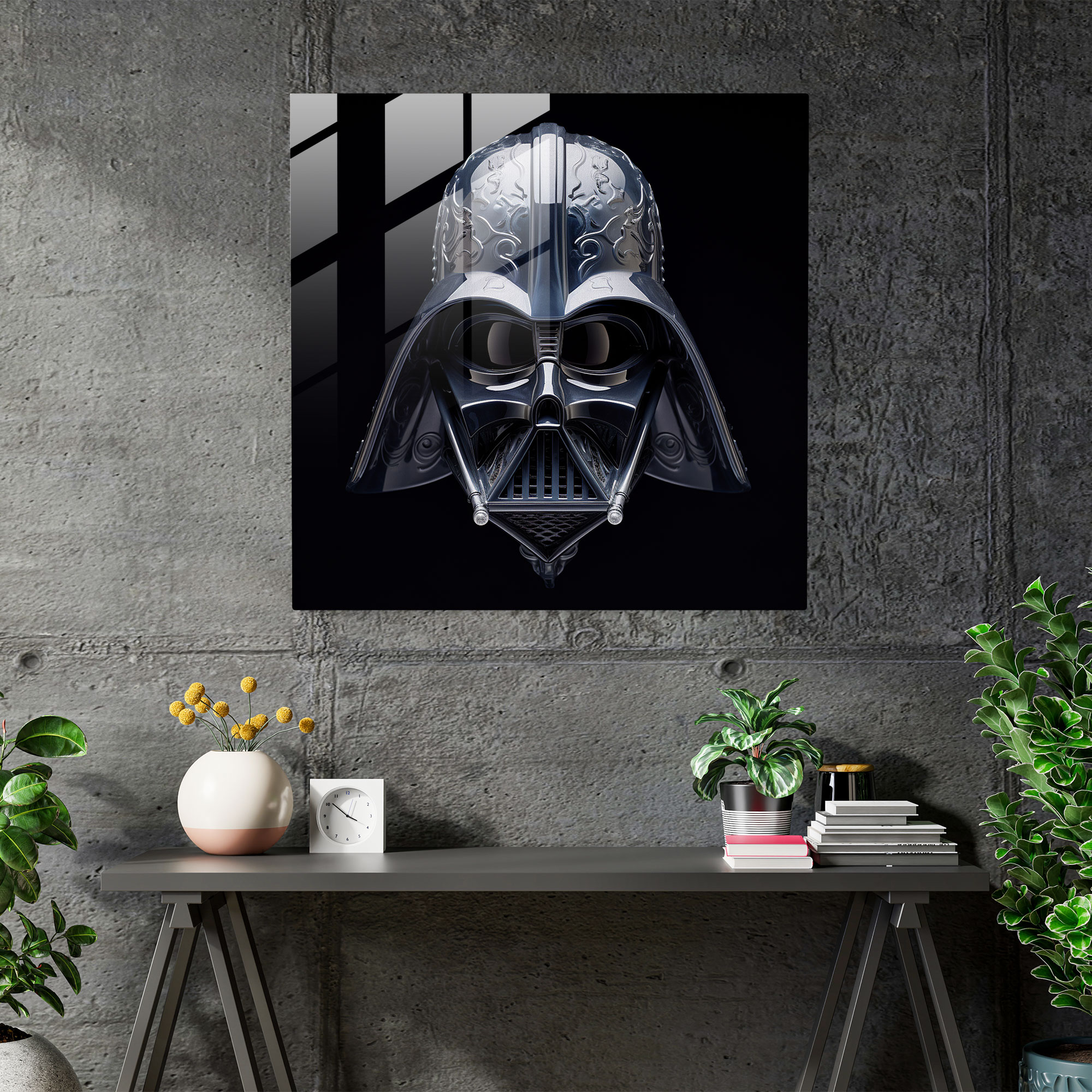 Artistic Glass Print - Intriguing Darth Vader Mask - Darth Vader, Modern Art, Glass Art, Star Wars