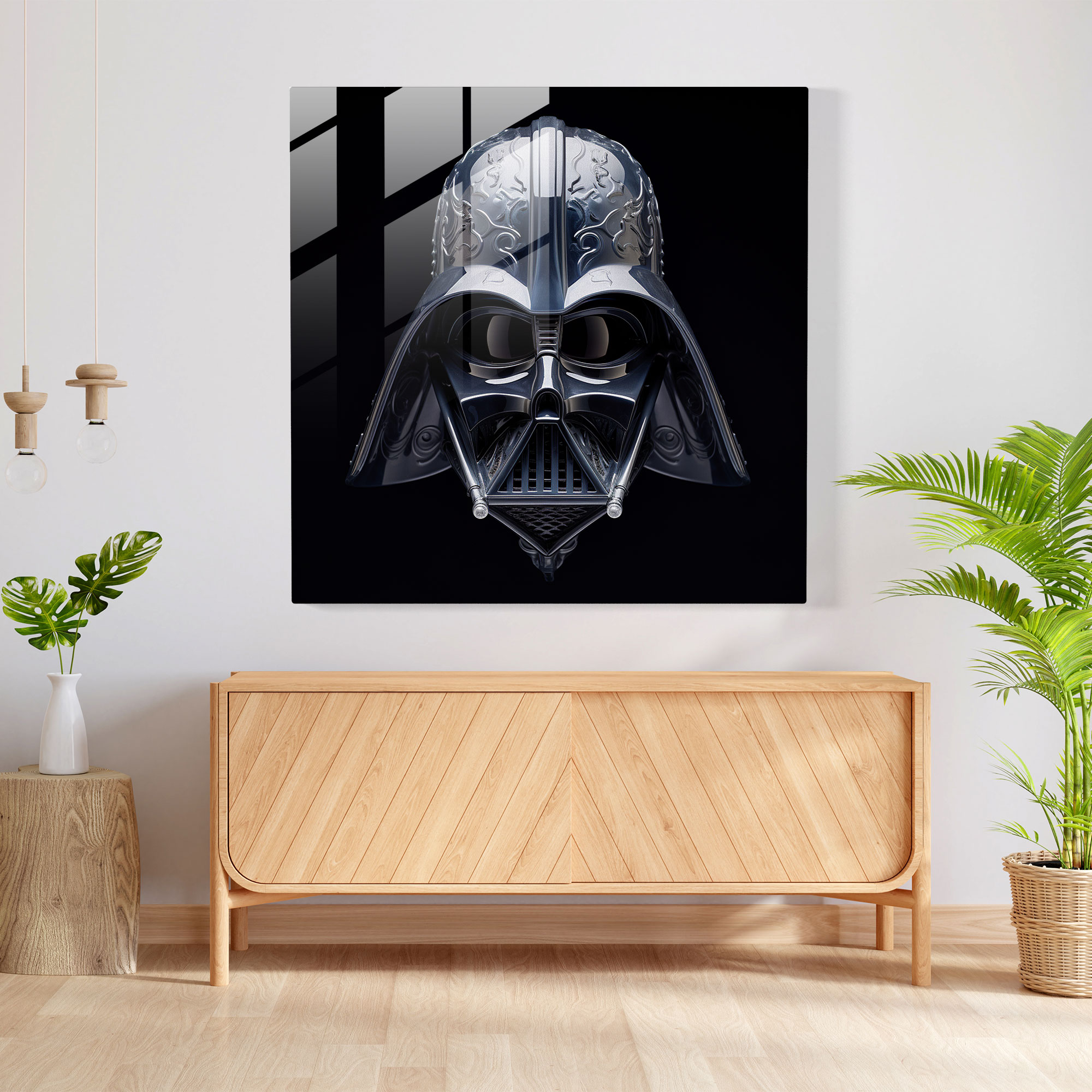 Artistic Glass Print - Intriguing Darth Vader Mask - Darth Vader, Modern Art, Glass Art, Star Wars