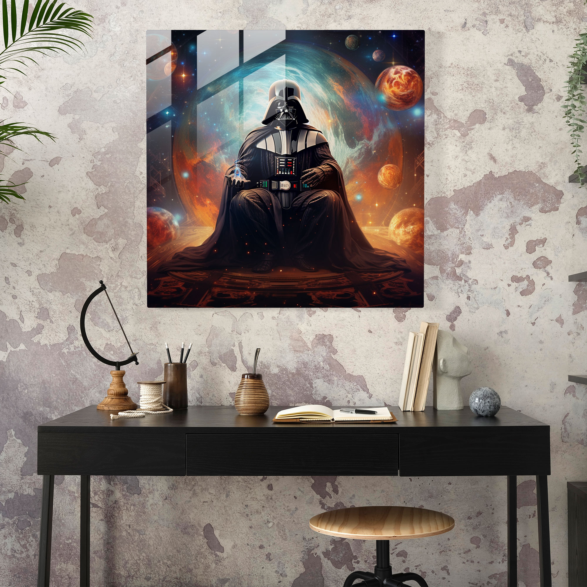 Cosmic Meditations Glass Print - Darth Vader - Darth Vader, Glass Art, Star Wars, Modern Art