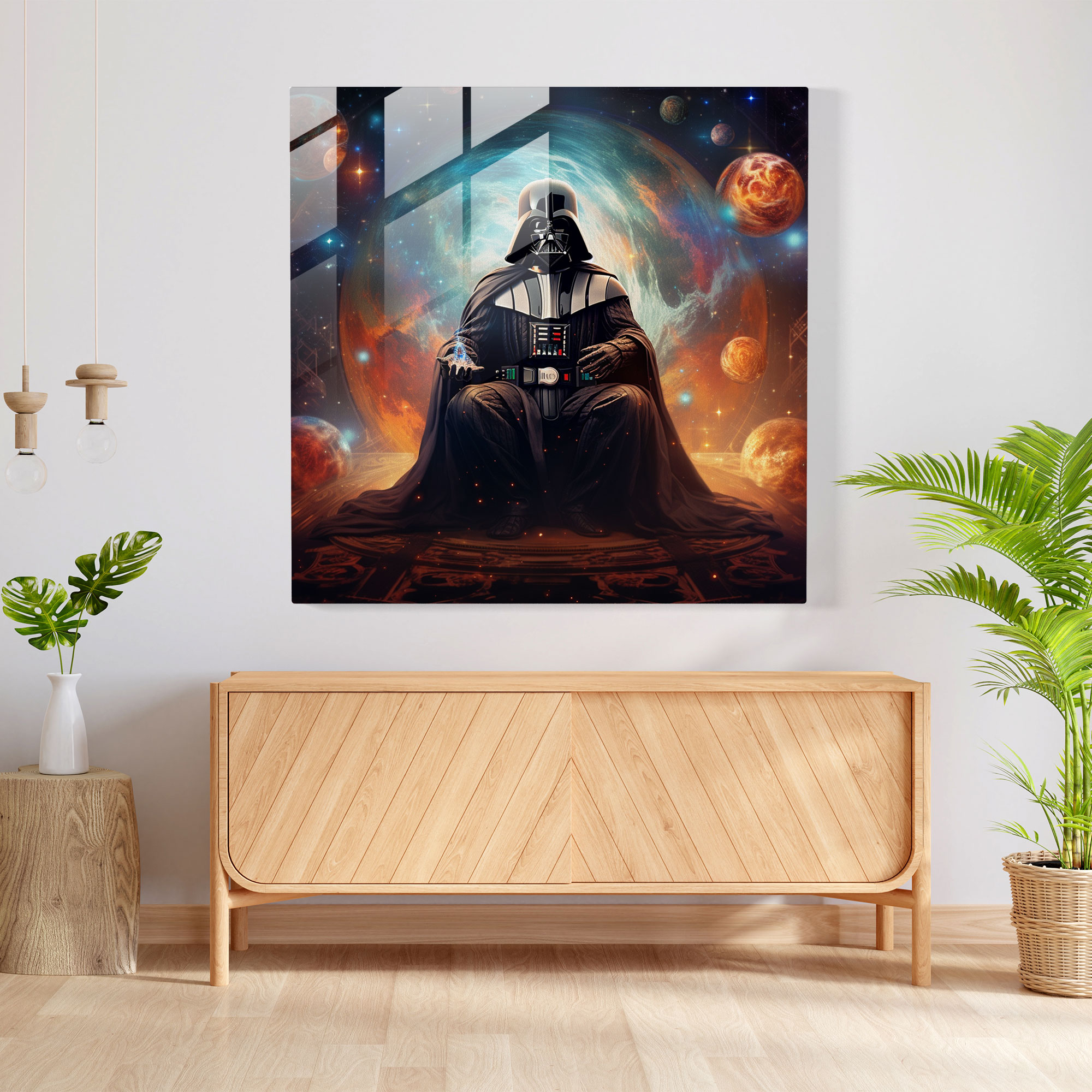Cosmic Meditations Glass Print - Darth Vader - Darth Vader, Glass Art, Star Wars, Modern Art