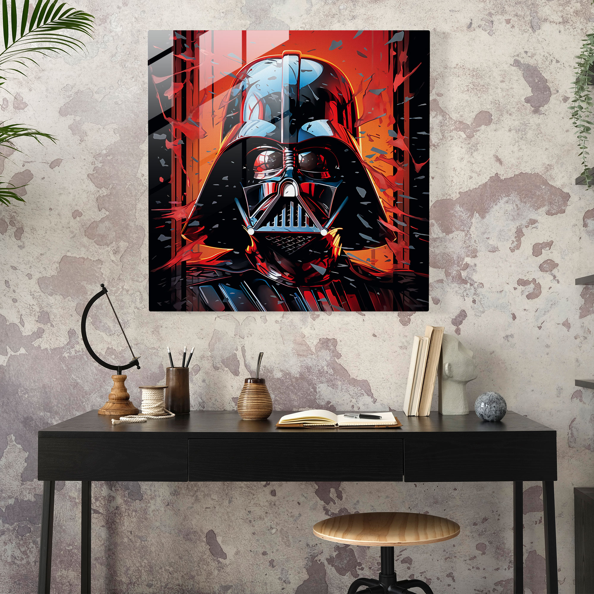 Unutulmaz Keşif Cam Tablo - Darth Vader & Anakin Skywalker - Ev Dekorasyonu Cam Duvar Sanatı Star Wars