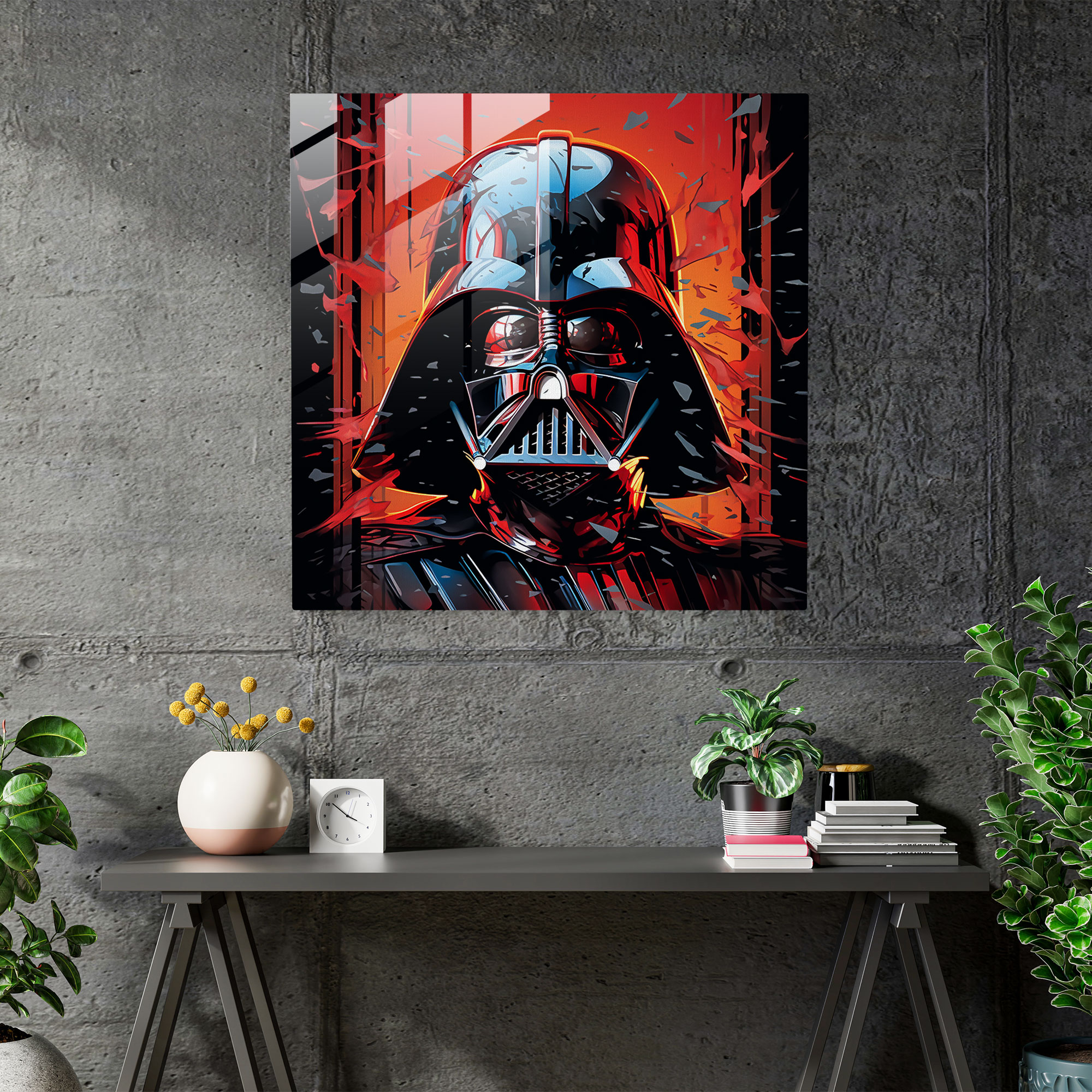 Unutulmaz Keşif Cam Tablo - Darth Vader & Anakin Skywalker - Ev Dekorasyonu Cam Duvar Sanatı Star Wars
