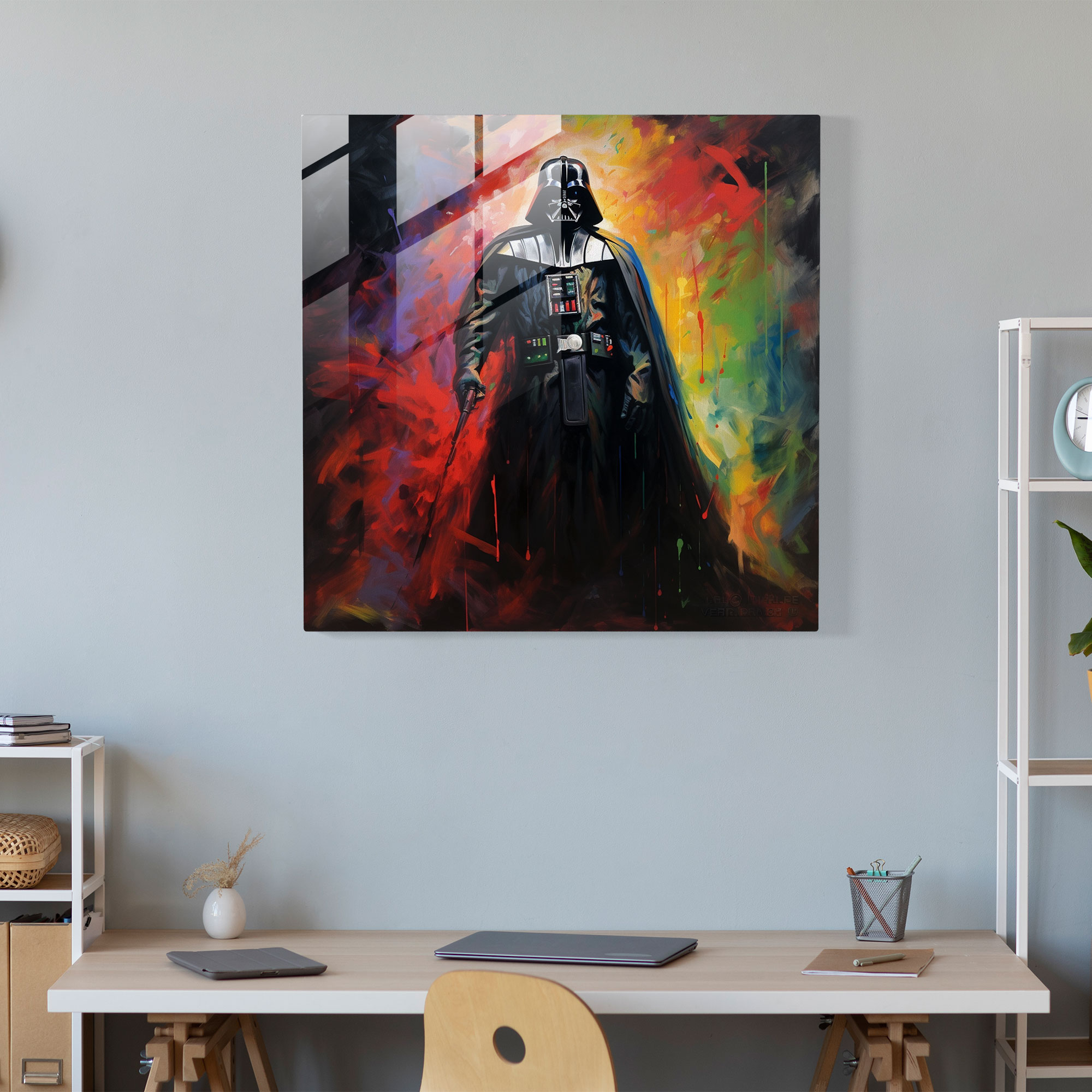 Abstract Glass Print - Darth Vader, Home Decoration, Abstract Expressionism, Modern Art
