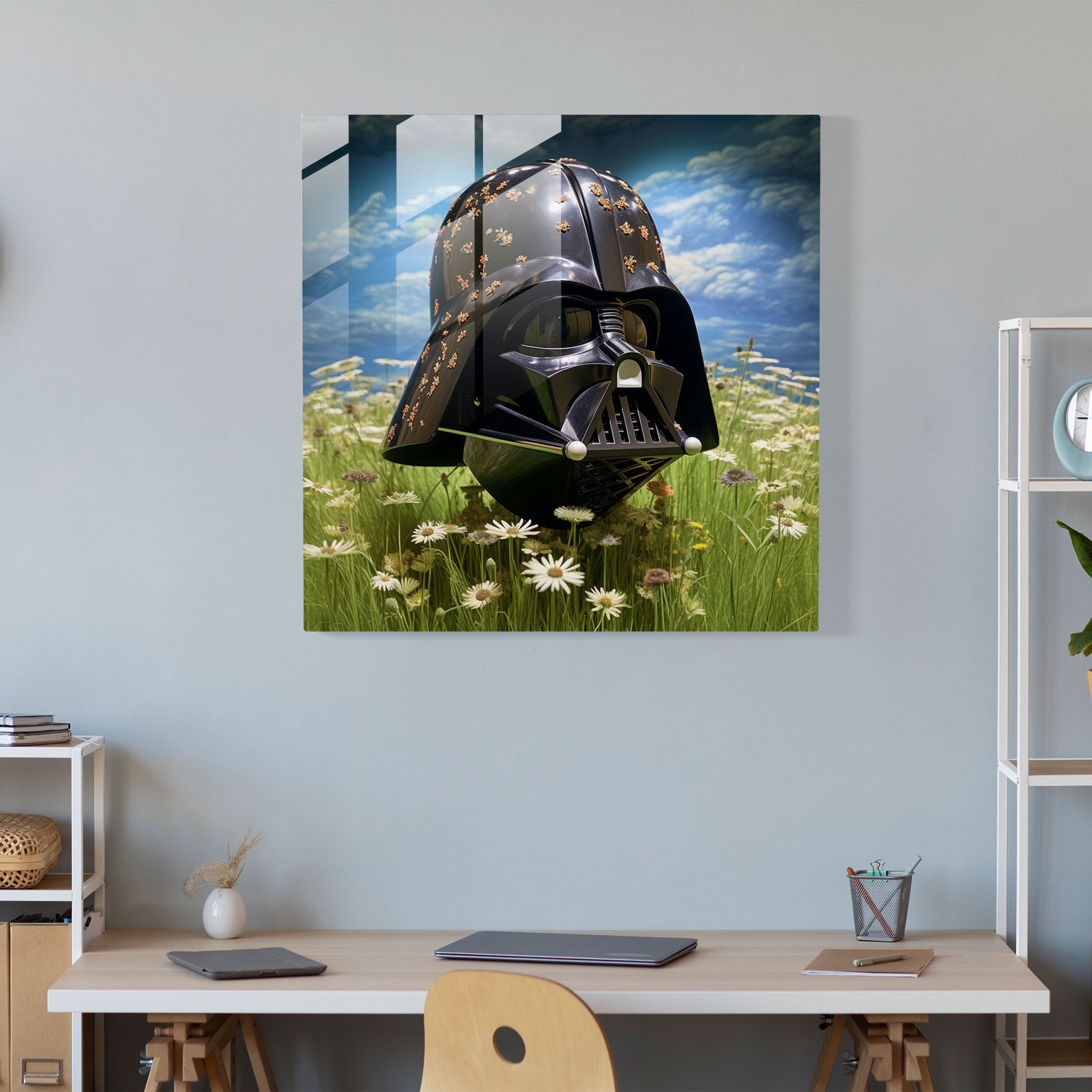 Gerçekçi Cam Tablo - Darth Vader Modern Sanat Gerçekçi Heykel