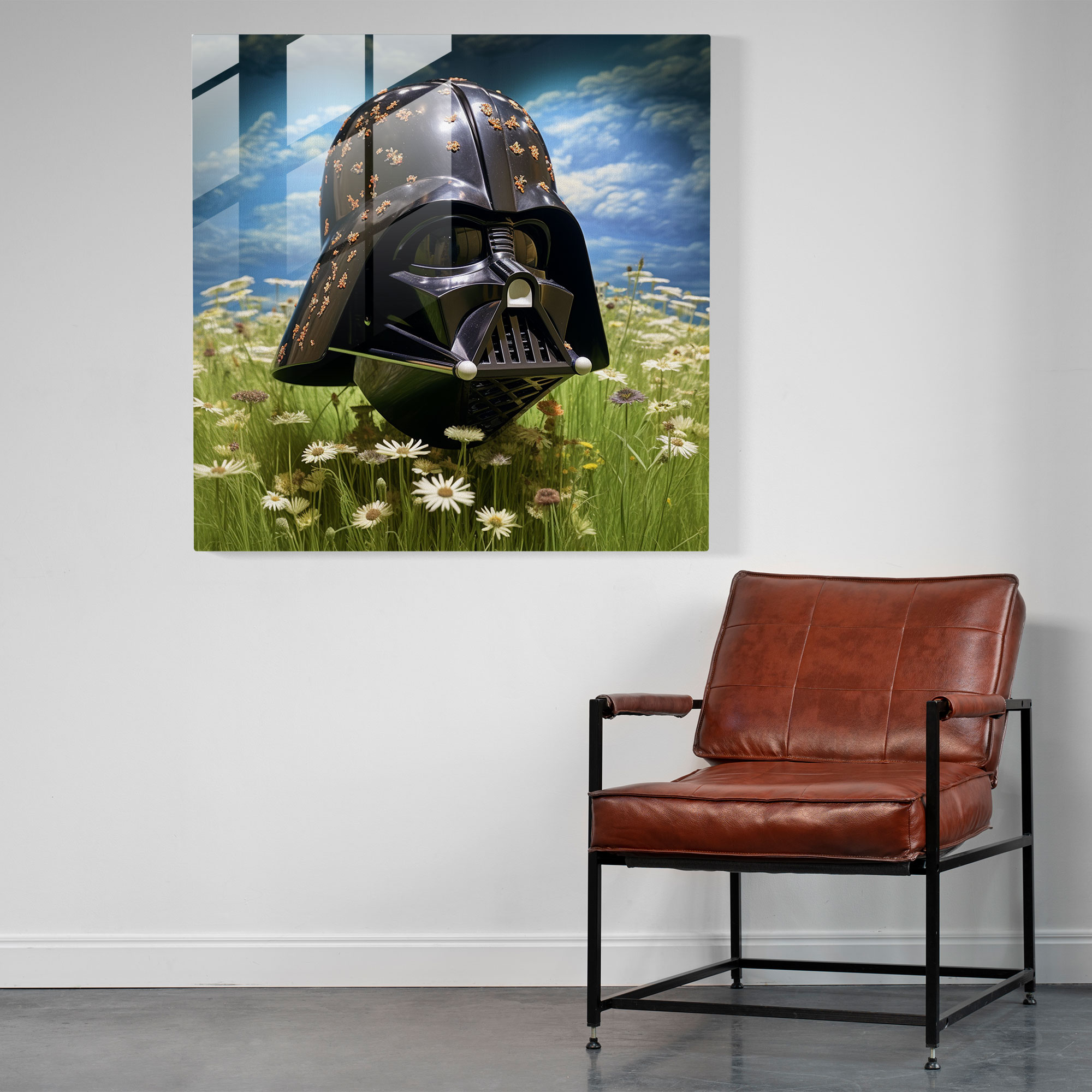 Gerçekçi Cam Tablo - Darth Vader Modern Sanat Gerçekçi Heykel