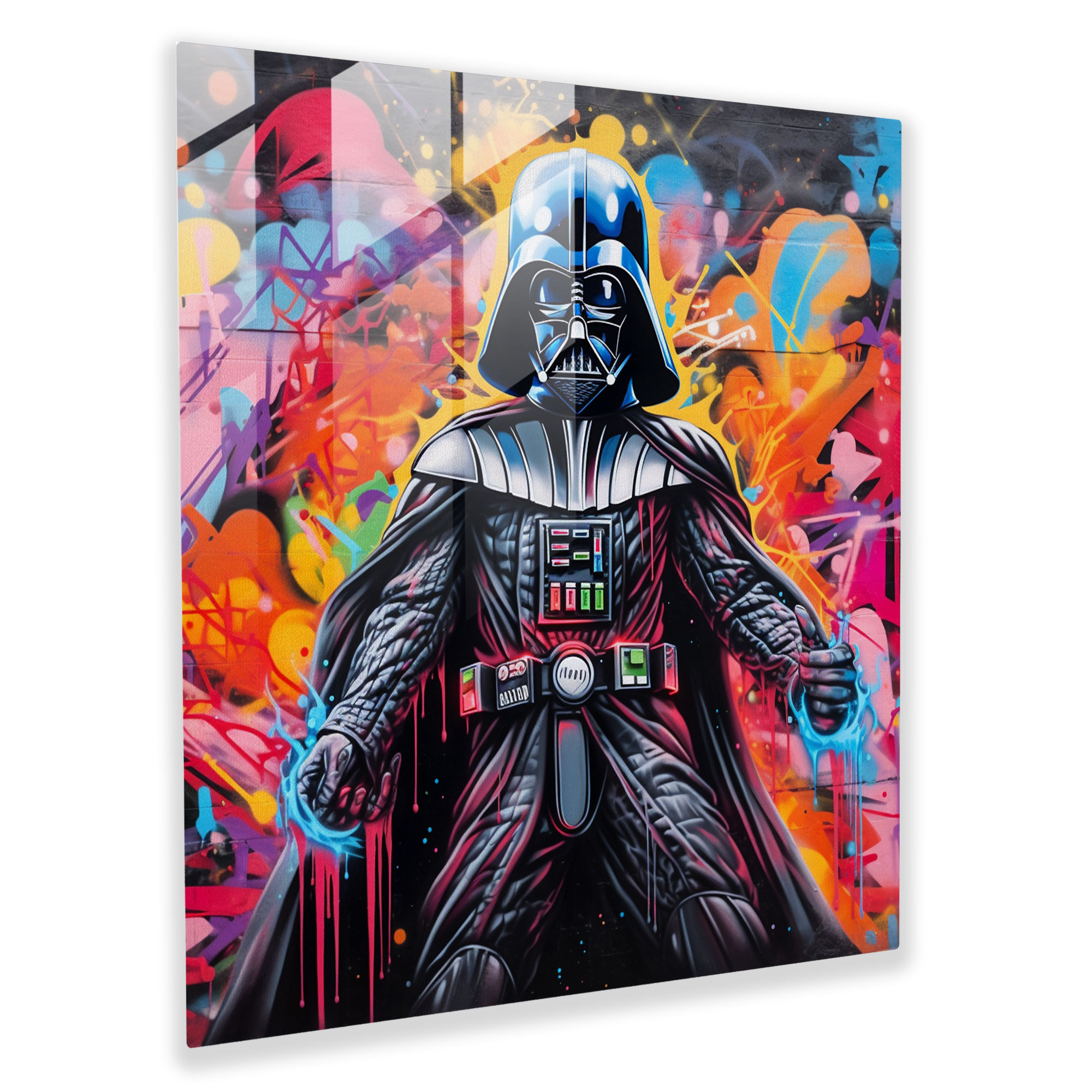 Graffiti Glass Print - Darth Vader, Glass Art, Darth Vader, Graffiti