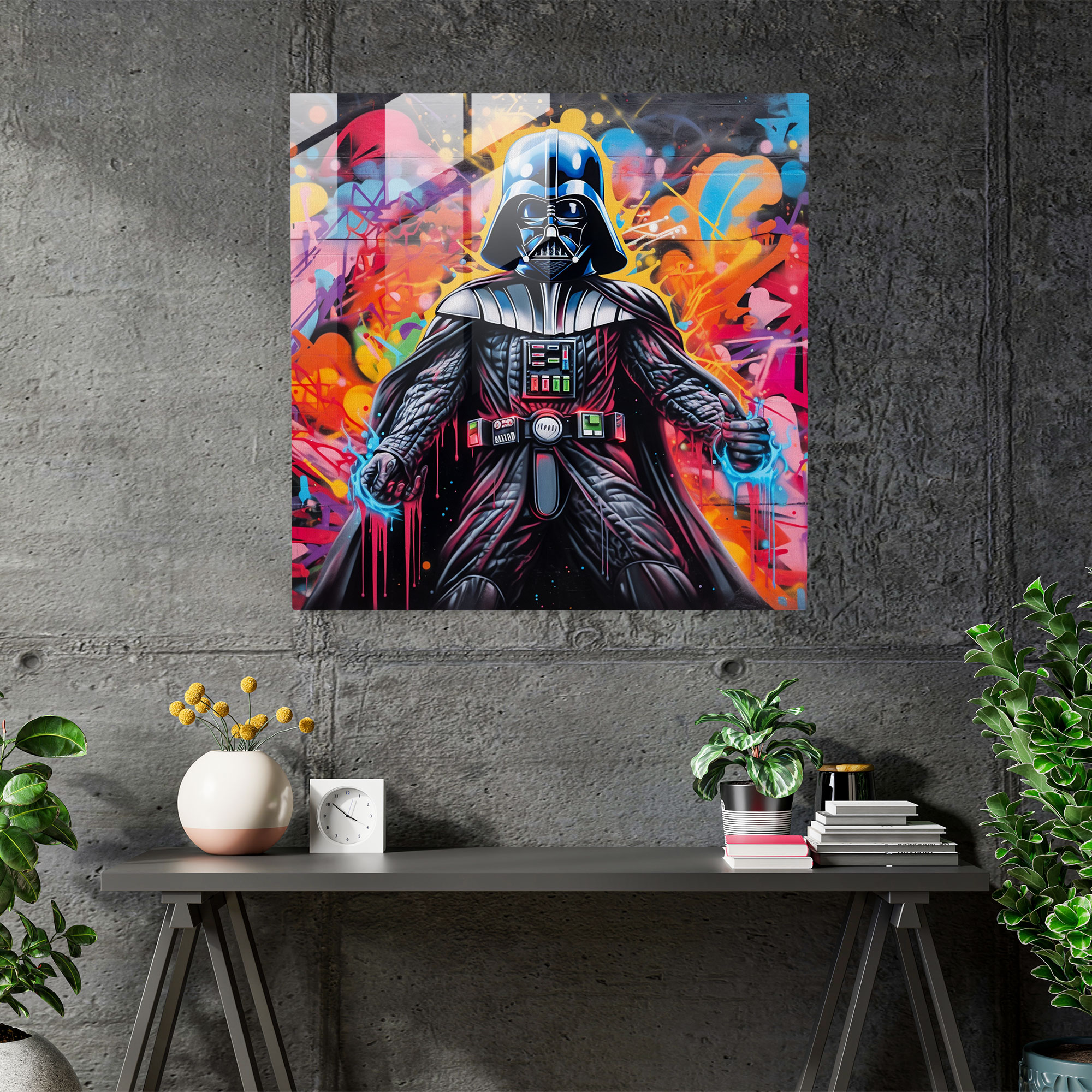 Graffiti Glass Print - Darth Vader, Glass Art, Darth Vader, Graffiti