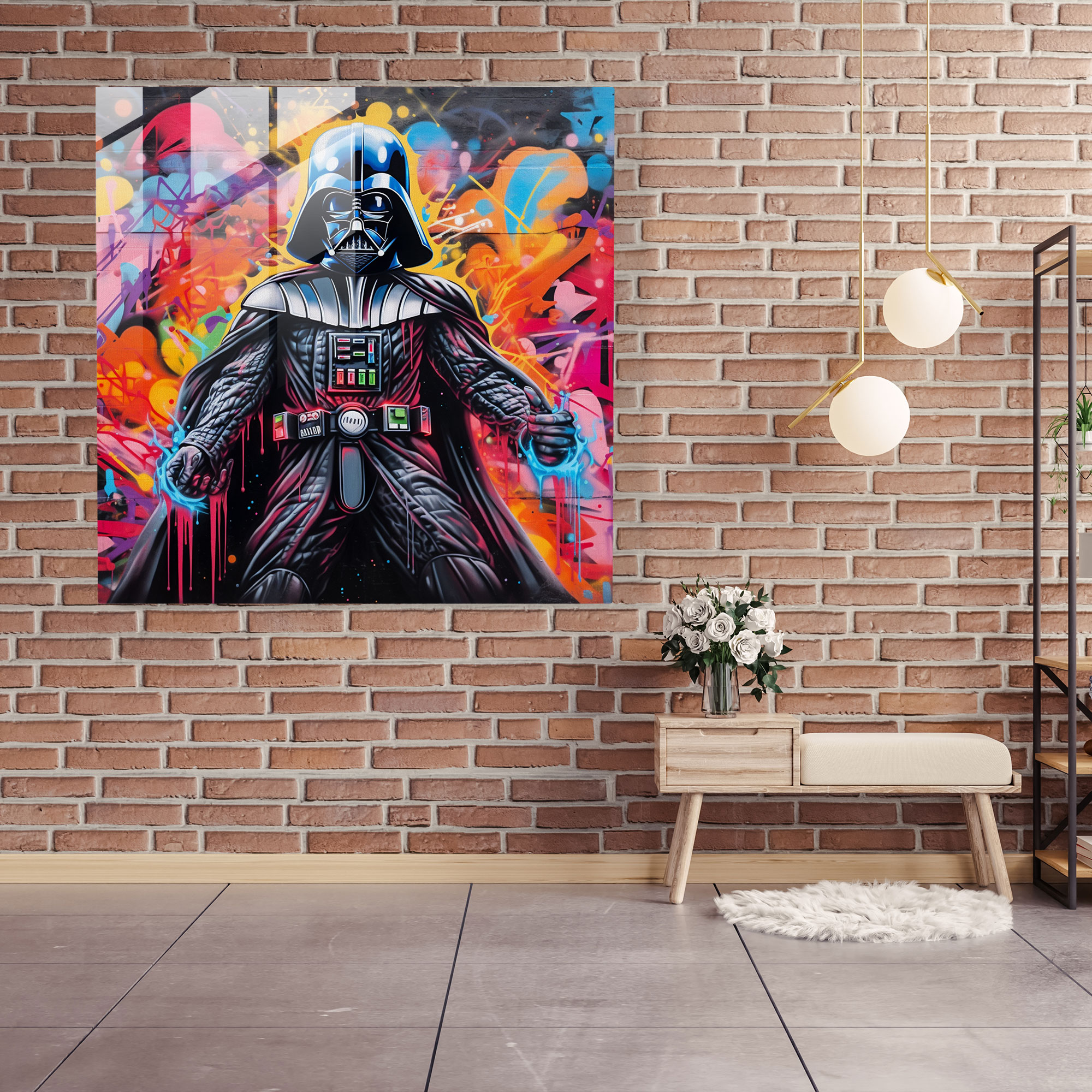 Graffiti Glass Print - Darth Vader, Glass Art, Darth Vader, Graffiti