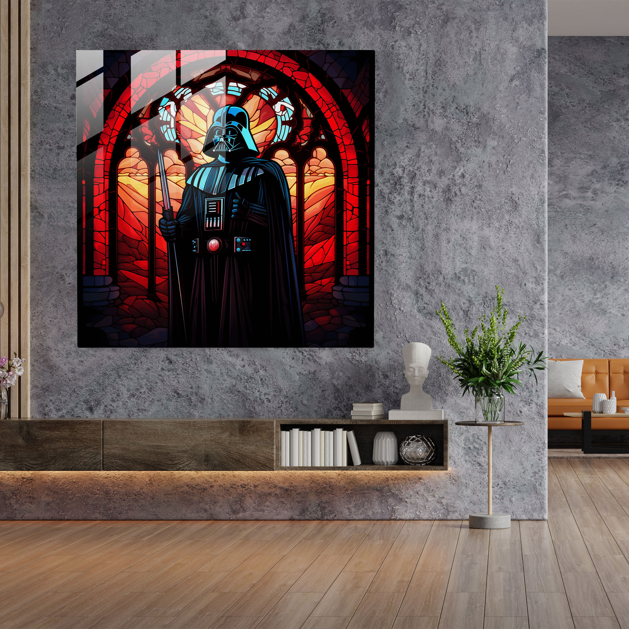 Darth Vader Cam Tablo Duvar Sanatı - Cam Sanatı Duvar Dekorasyonu
