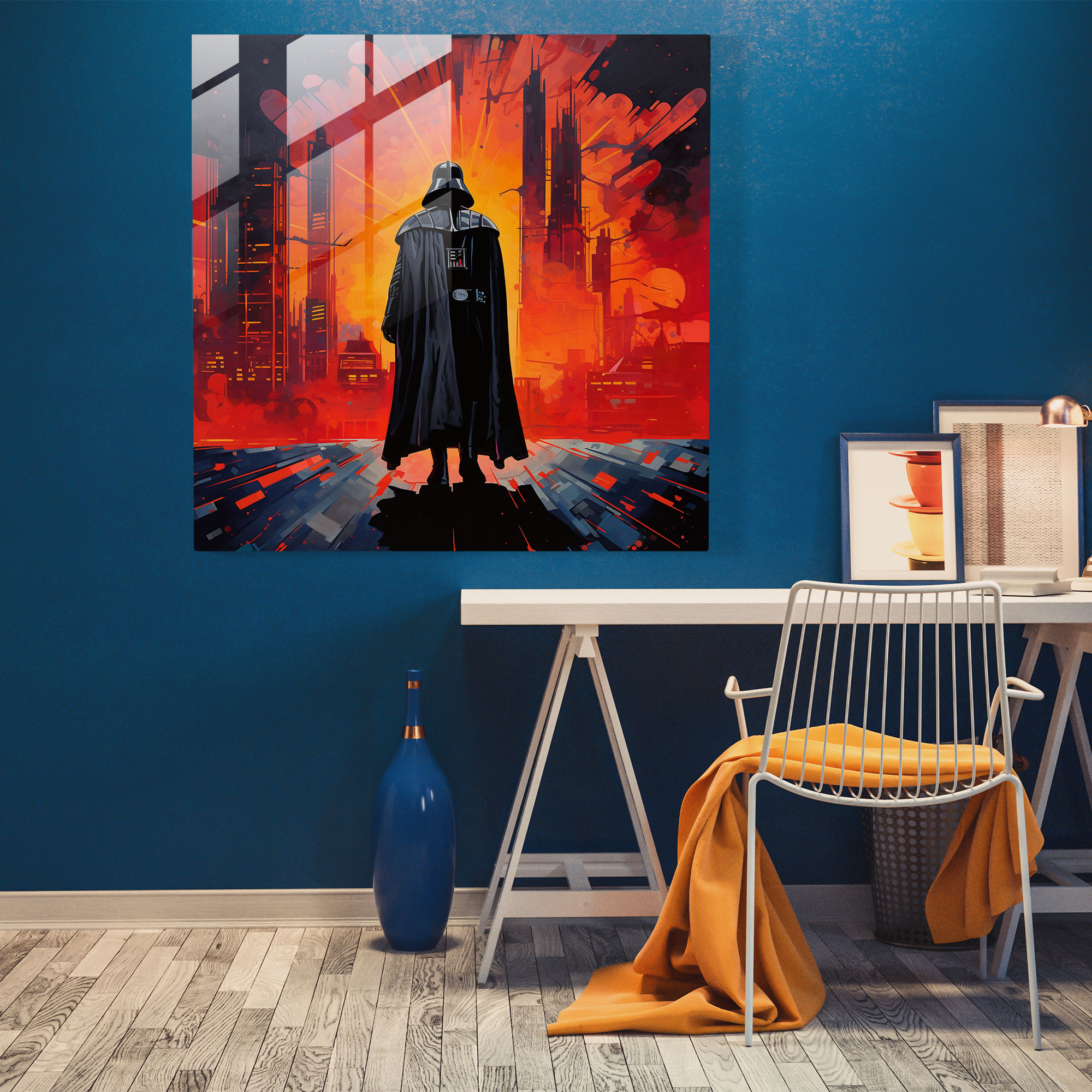 Darth Vader Glass Art - Darth Vader, Glass Wall Art, Glass Print, Cityscape