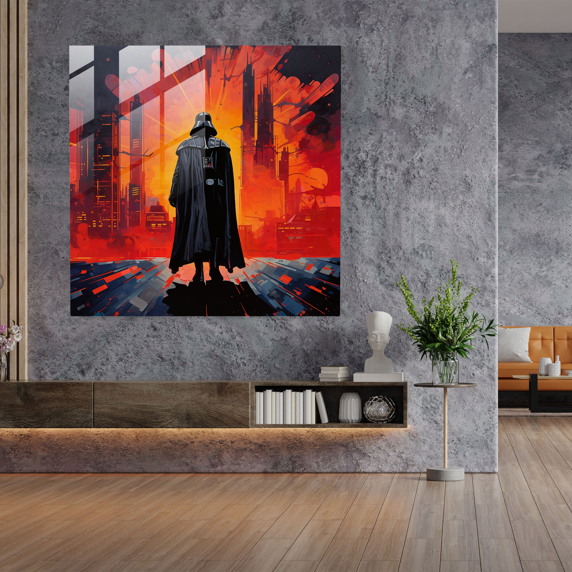 Darth Vader Glass Art - Darth Vader, Glass Wall Art, Glass Print, Cityscape