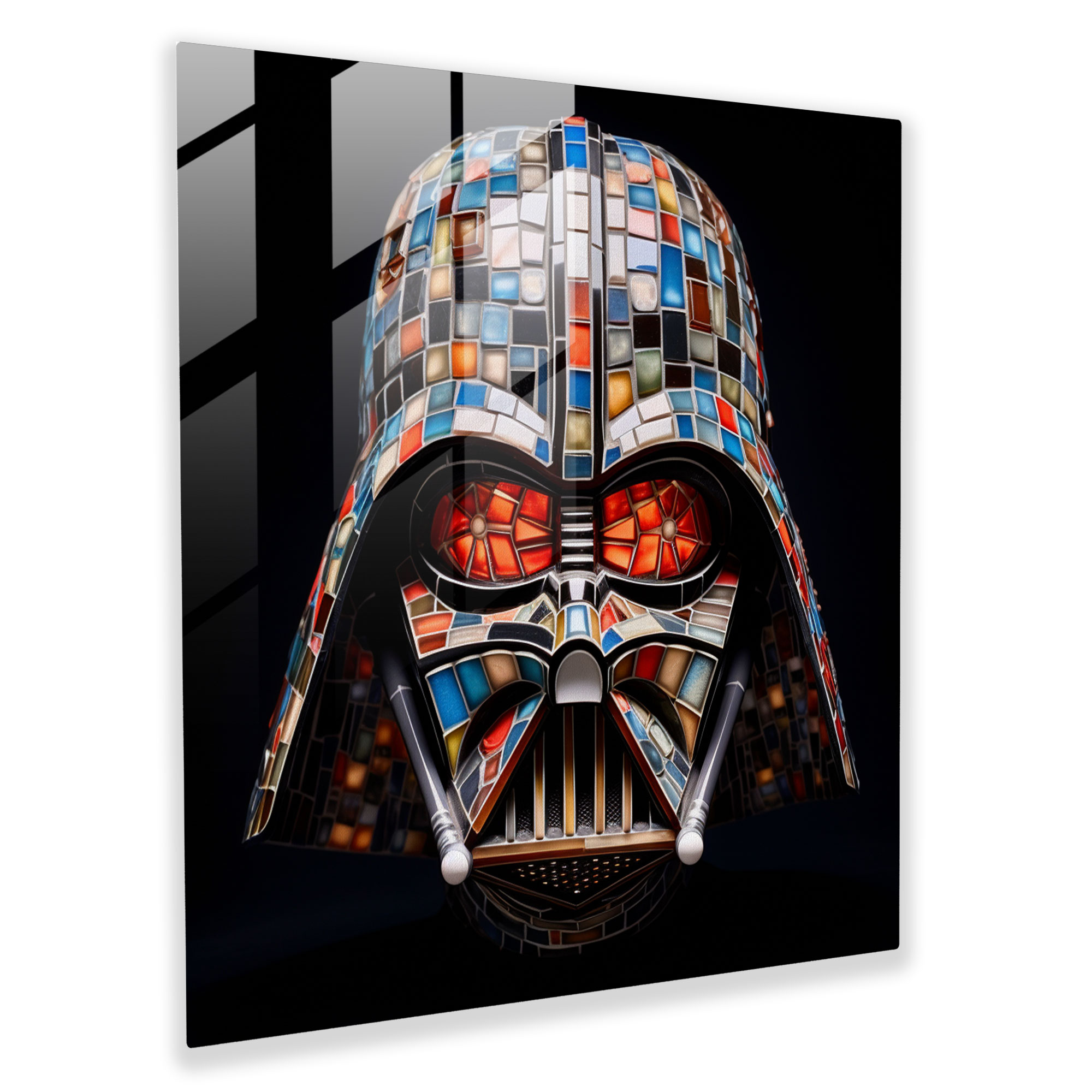Darth Vader Geometric Glass Print - Darth Vader, Modern Art, Home Decoration, Glass Wall Art