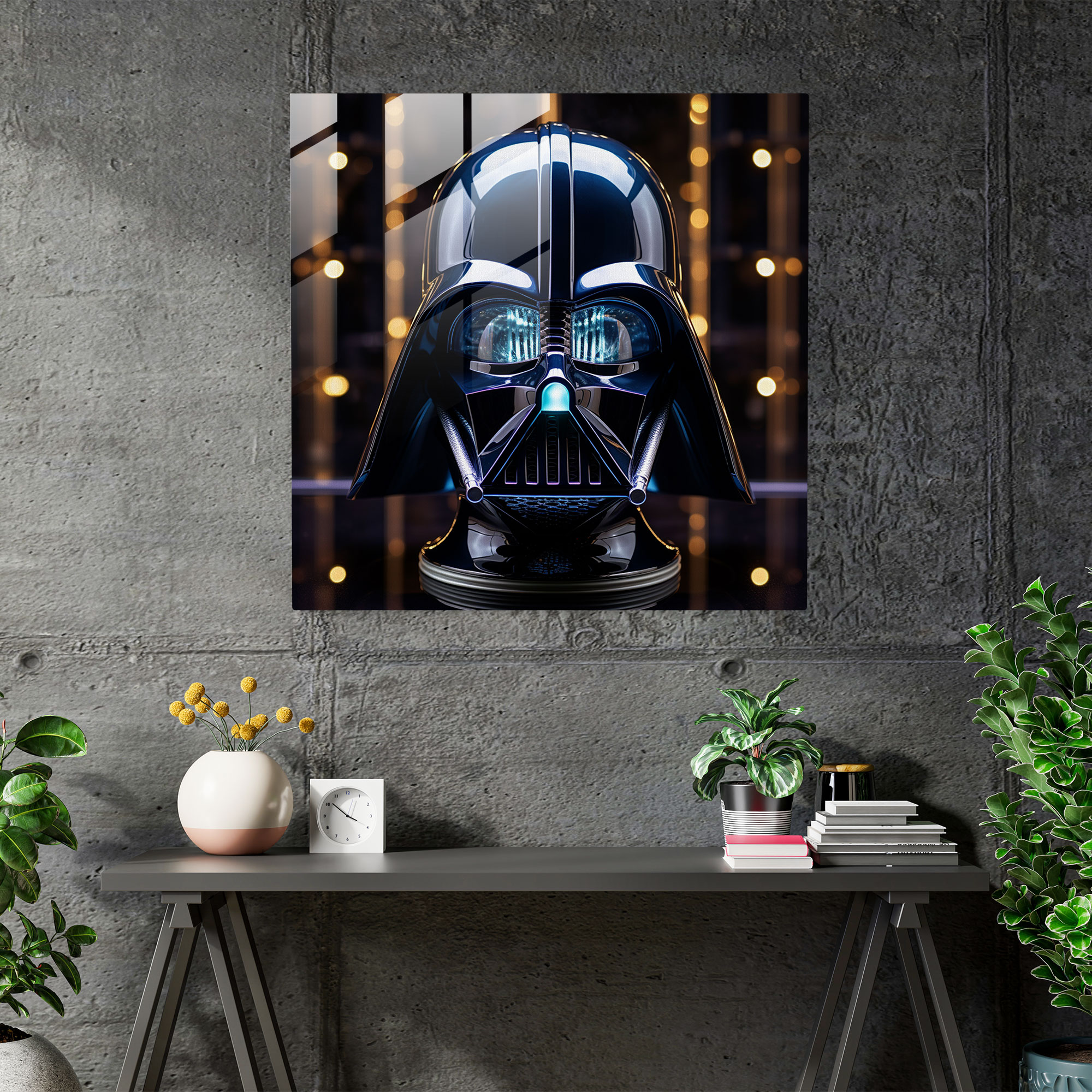 Darth Vader Photorealistic Glass Print - Darth Vader, Modern Art, Star Wars, Glass Print