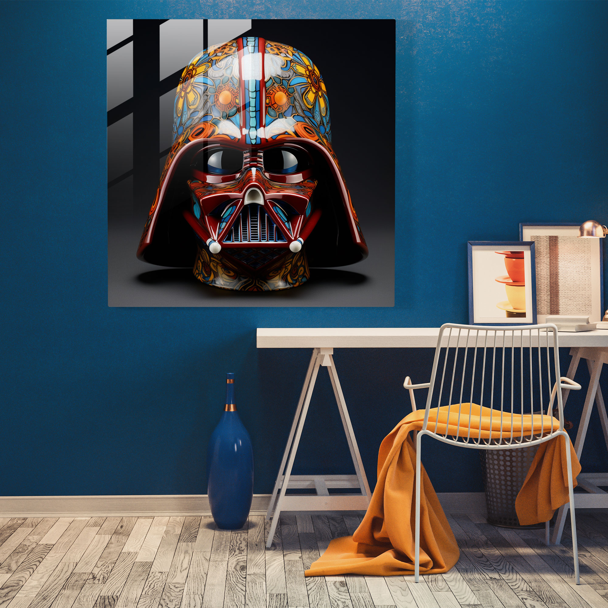 Darth Vader Pop Art Glass Print - Darth Vader, Modern Art, Glass Print, Glass Art