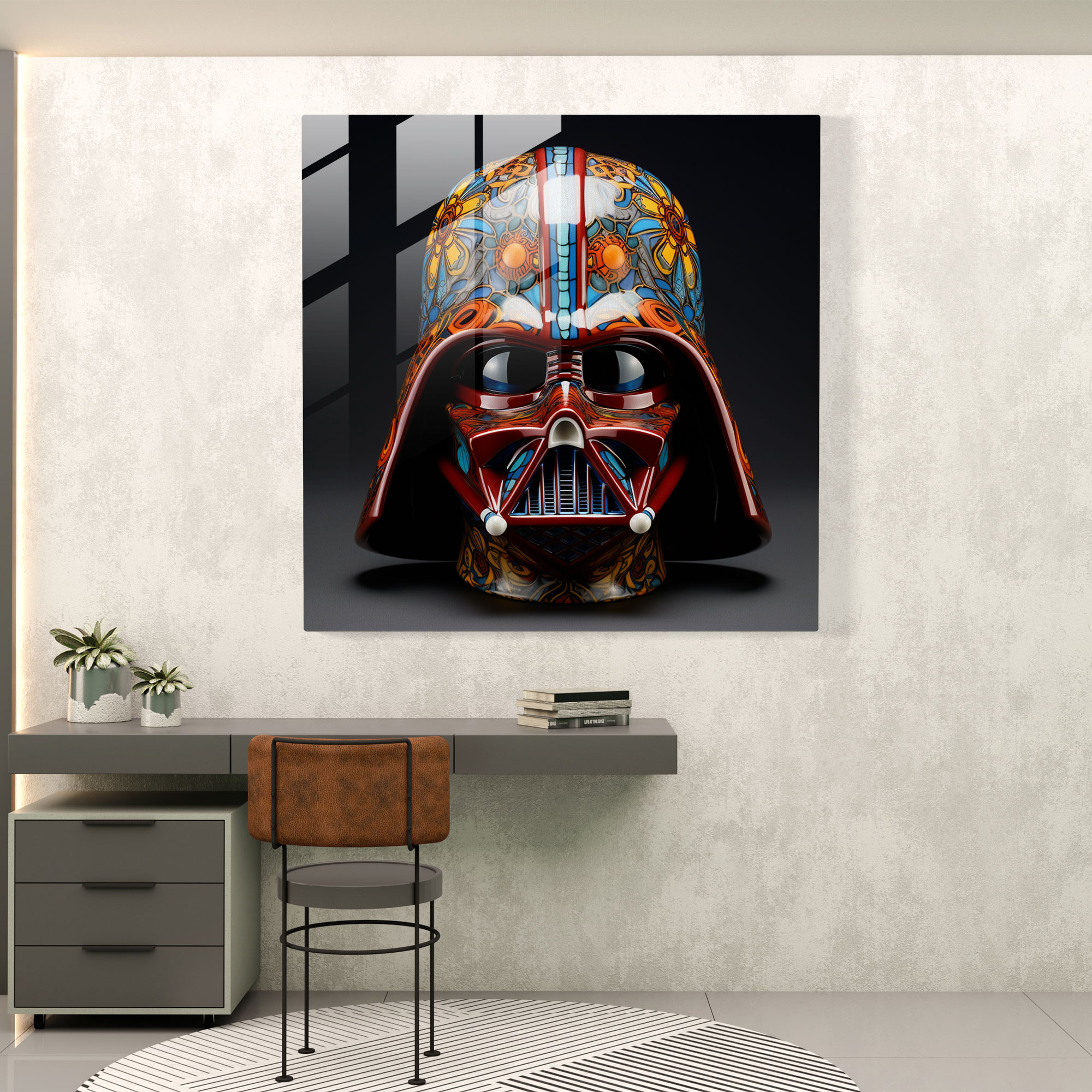 Darth Vader Pop Art Glass Print - Darth Vader, Modern Art, Glass Print, Glass Art