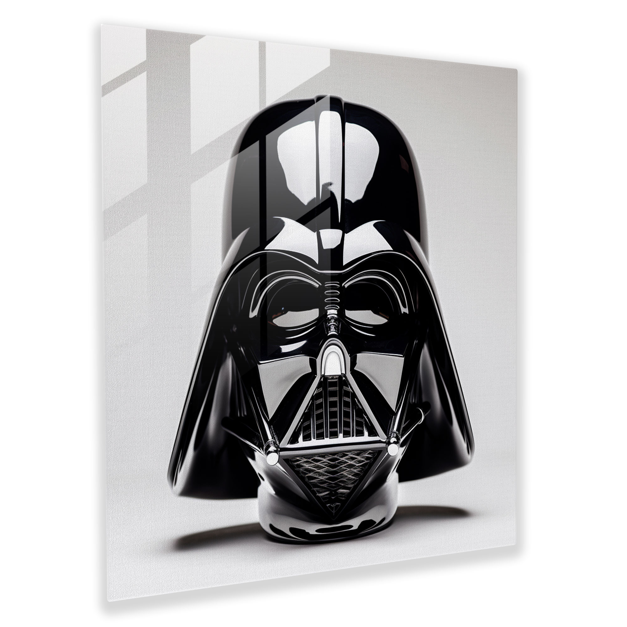 Darth Vader Minimalist Glass Print - Darth Vader, Wall Decoration, Home Decoration, Helmet