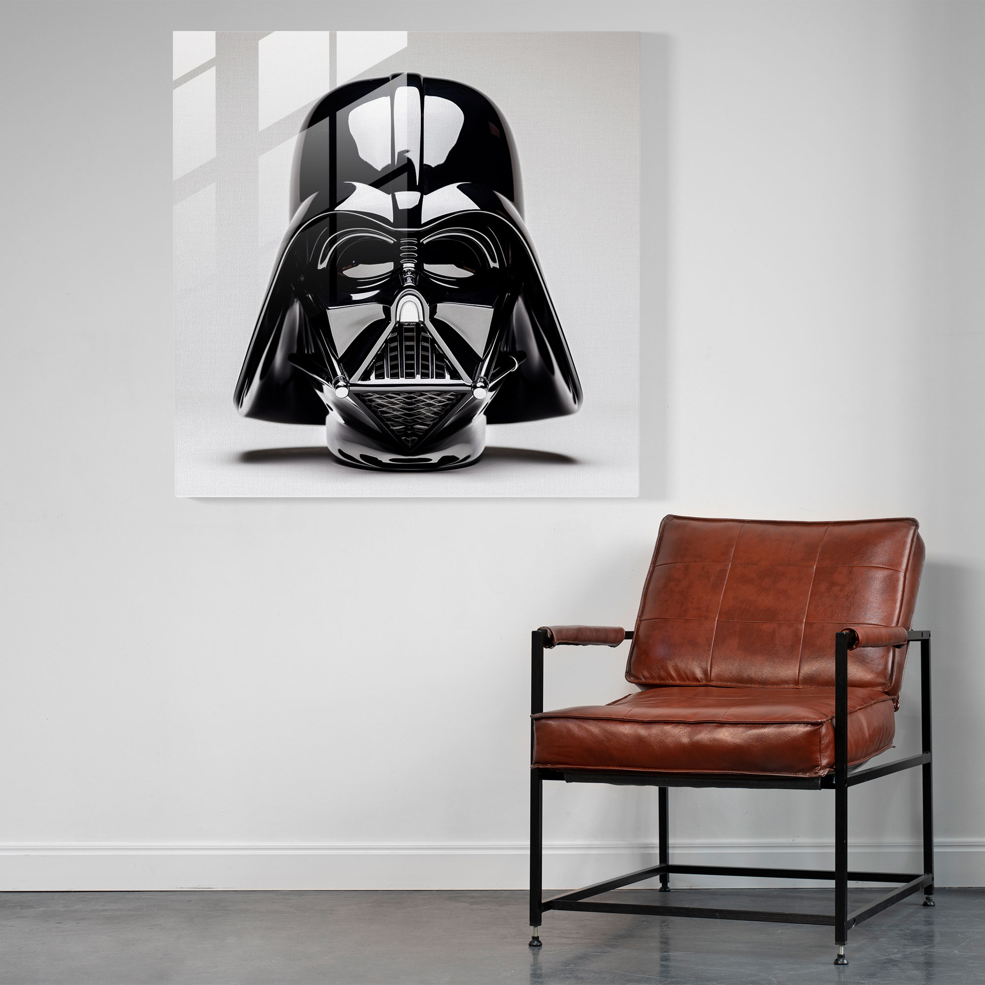 Darth Vader Minimalist Glass Print - Darth Vader, Wall Decoration, Home Decoration, Helmet