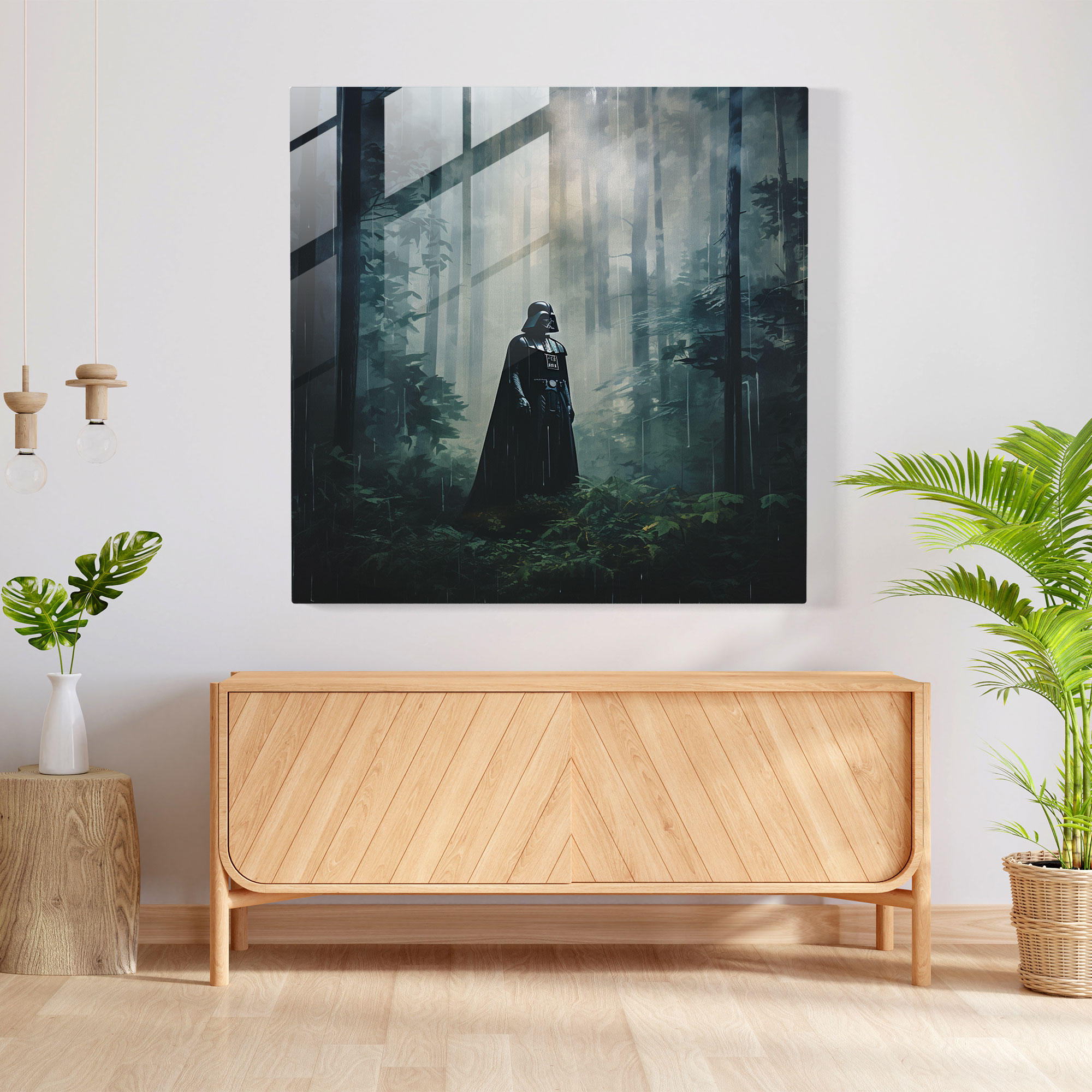 Darth Vader İzlenimci Cam Tablo - Modern Sanat Cam Duvar Sanatı