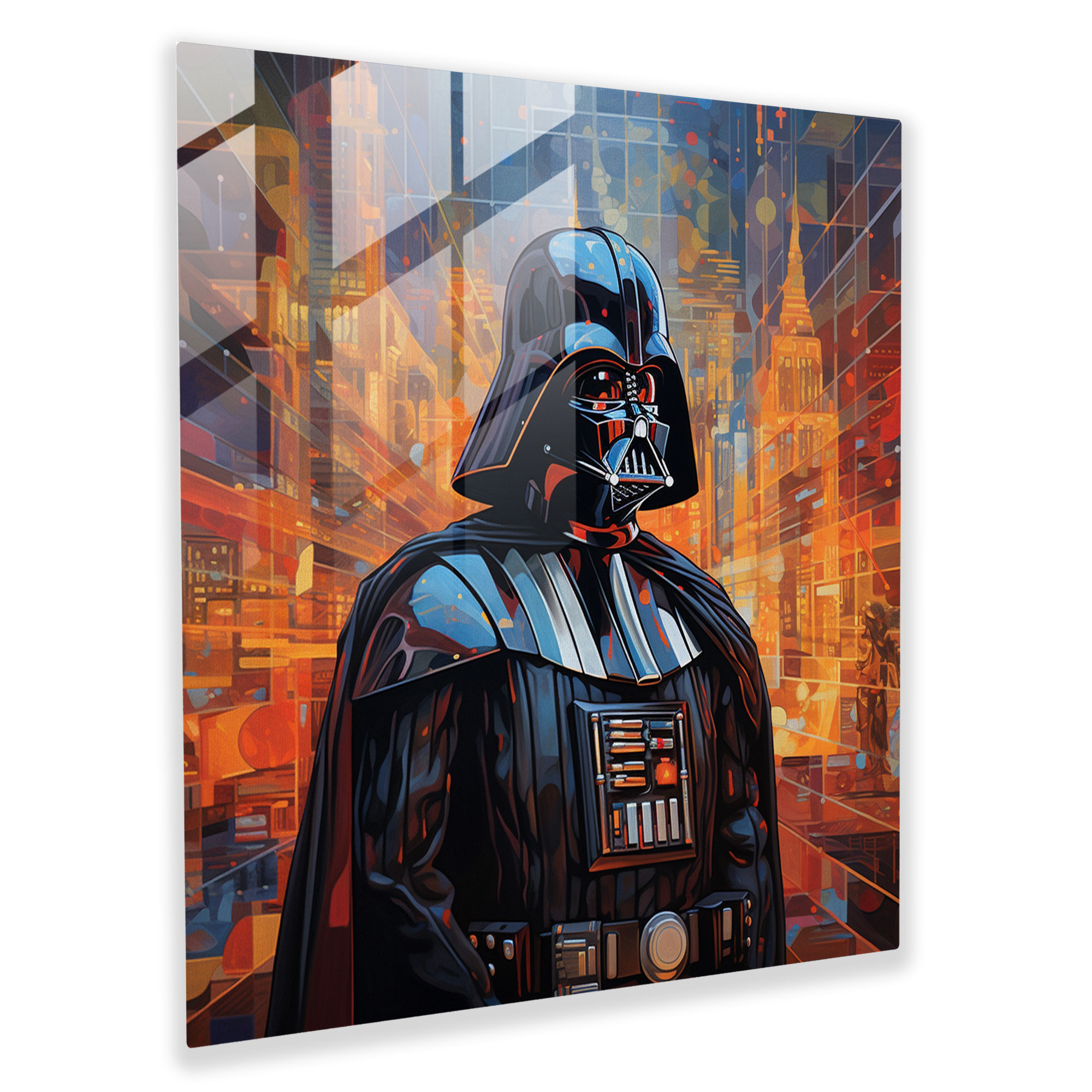 Darth Vader Futuristic Glass Print - Darth Vader, Home Decoration, Futuristic, Glass Wall Art