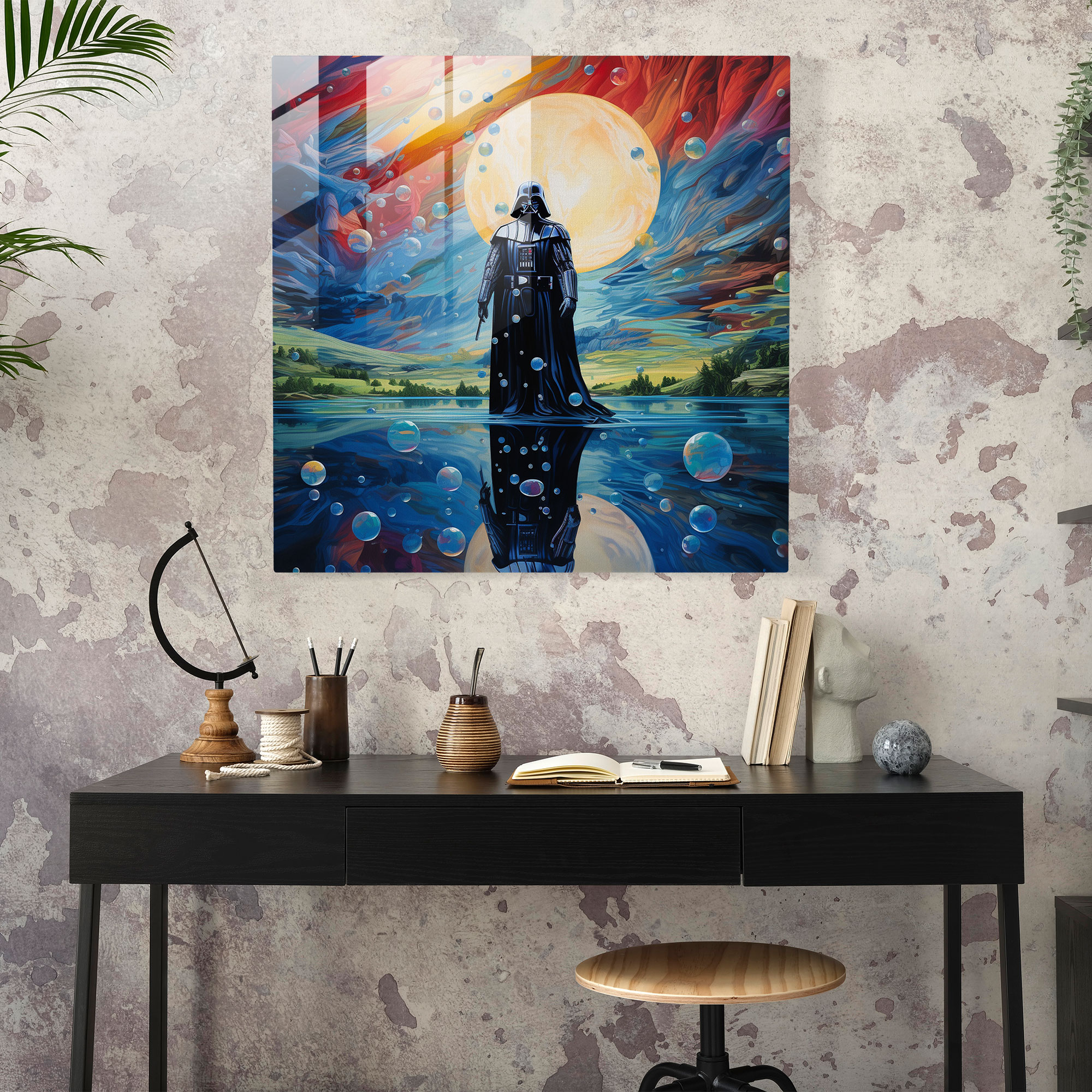 Surreal Dreamscape Darth Vader Glass Wall Art - Darth Vader, Home Decoration, Glass Wall Art, Darth Vader