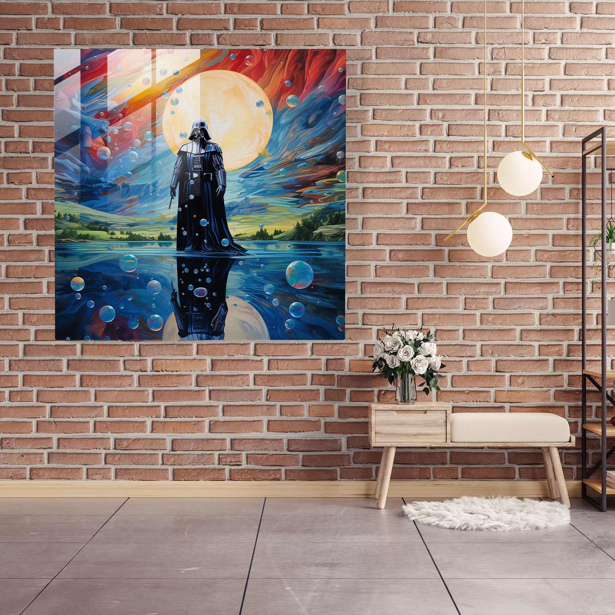 Surreal Dreamscape Darth Vader Glass Wall Art - Darth Vader, Home Decoration, Glass Wall Art, Darth Vader