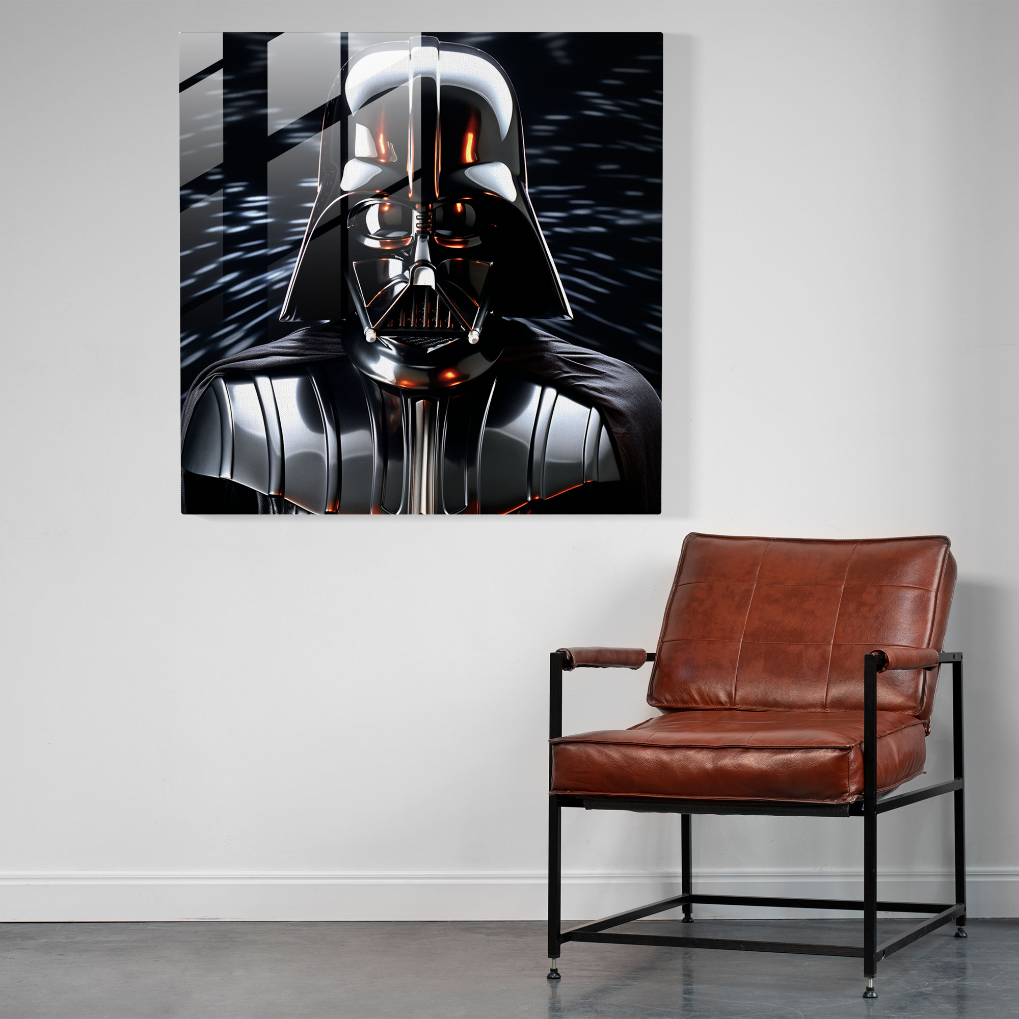 Realistic Menace Darth Vader Glass Print - Darth Vader, Darth Vader, Glass Art, Wall Decoration