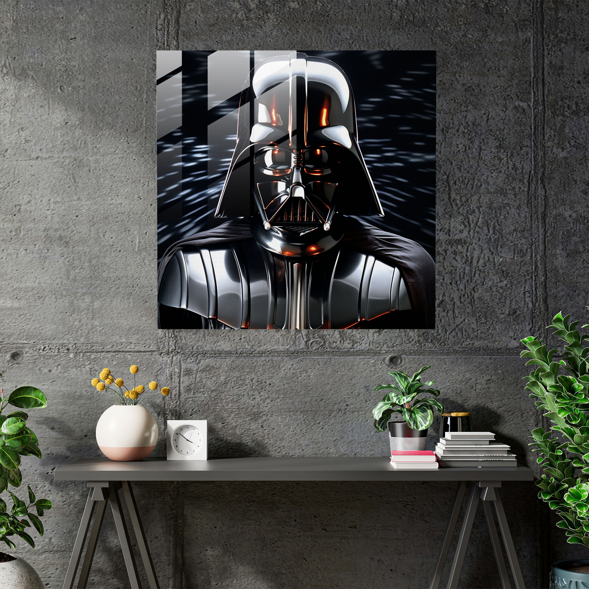 Realistic Menace Darth Vader Glass Print - Darth Vader, Darth Vader, Glass Art, Wall Decoration