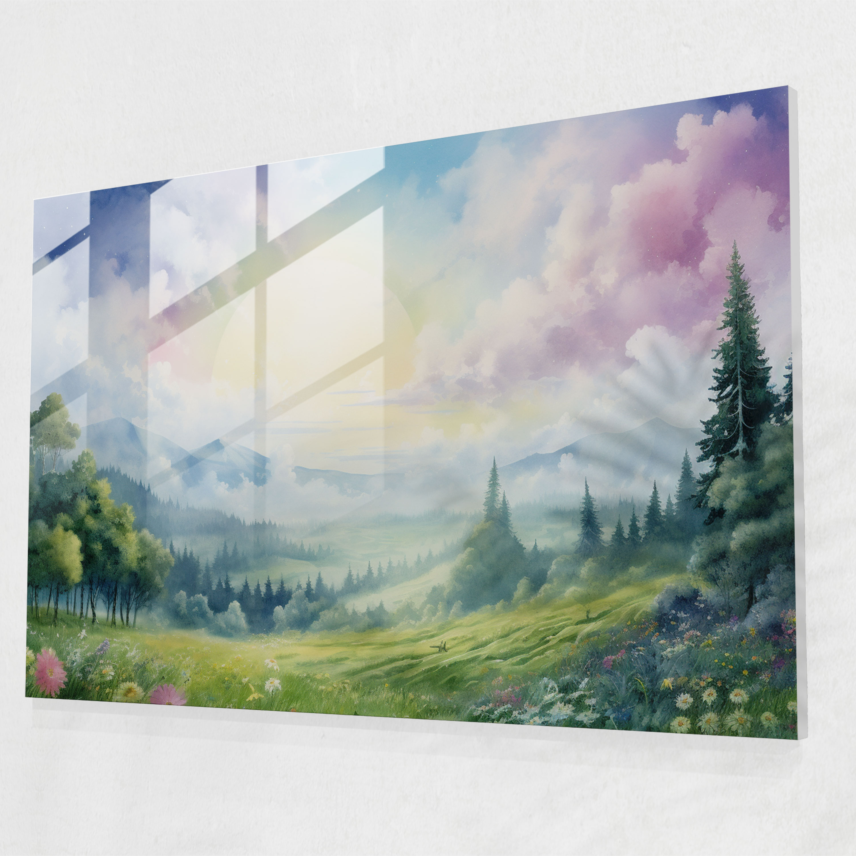 Earth Glass Print - Earth, Glass Print, Modern Art, Watercolor Painting