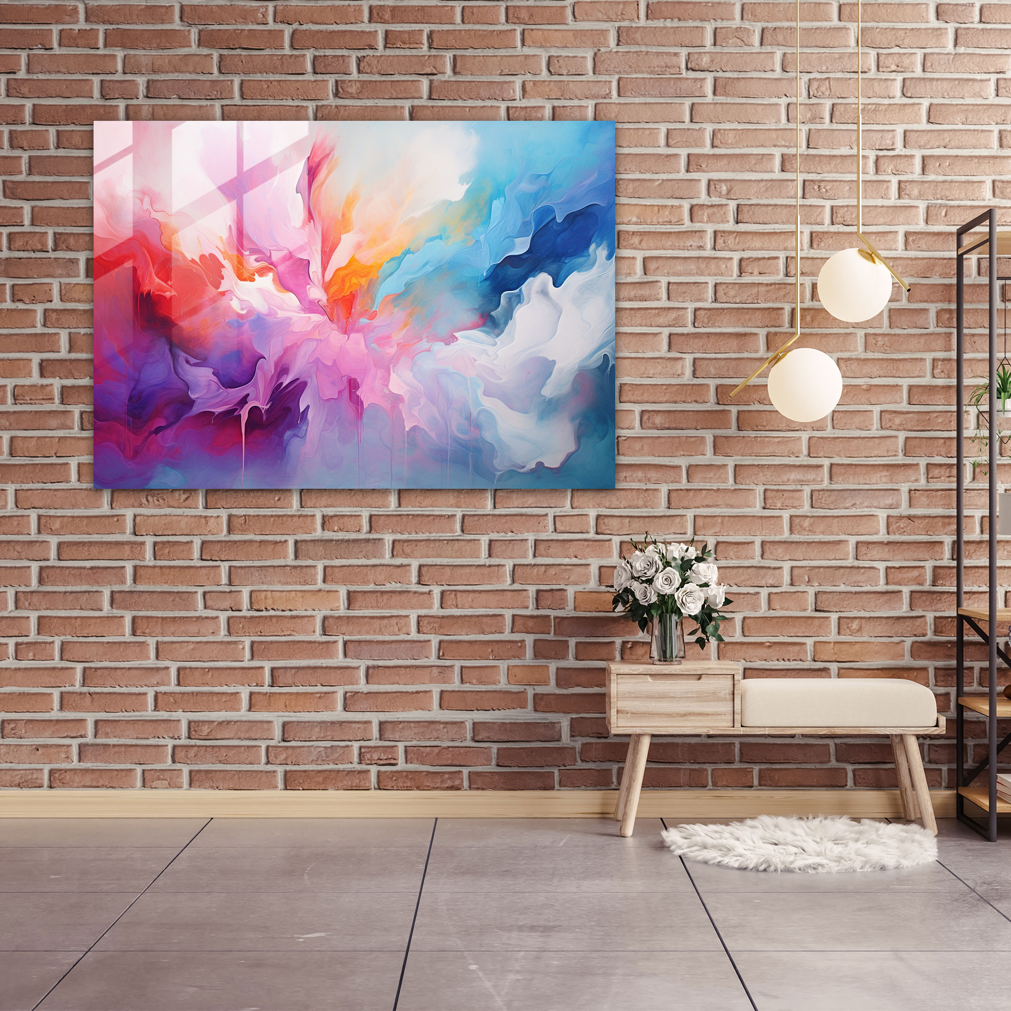Earth Glass Wall Art - Earth, Glass Wall Art, Home Decoration, Contemporary Abstract Artwork