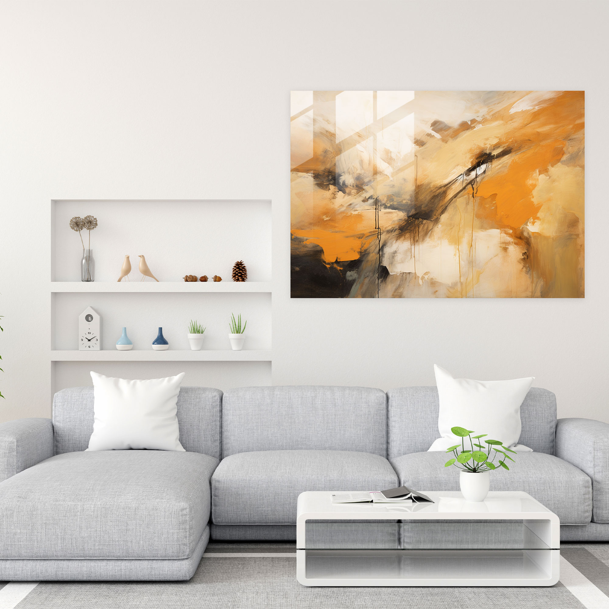 Earth Glass Print - Earth, Earth Tones, Abstract Expressionist Painting, Glass Art