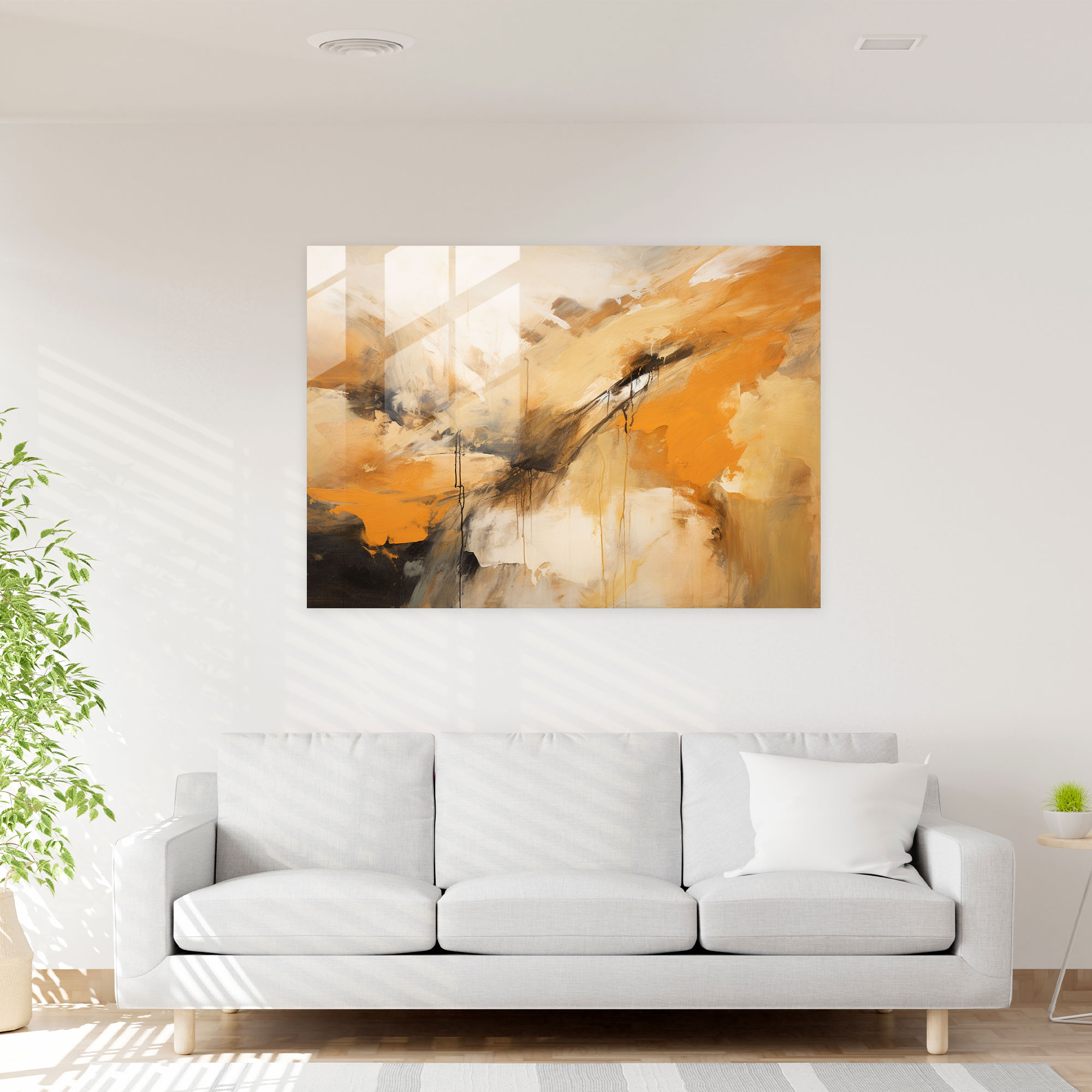 Earth Glass Print - Earth, Earth Tones, Abstract Expressionist Painting, Glass Art