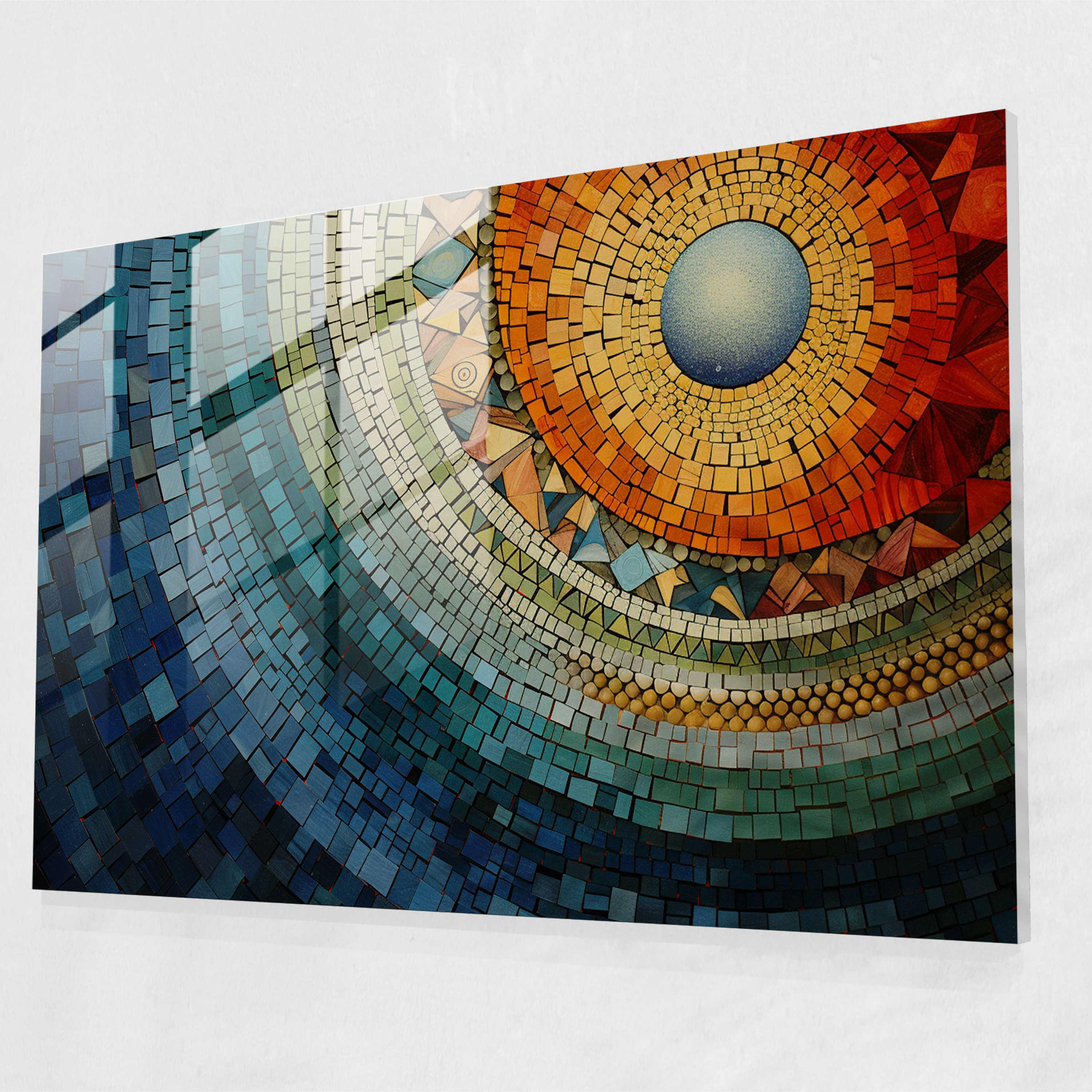 Earth Glass Wall Art - Earth, Glass Wall Art, Earth, Vibrant Colors