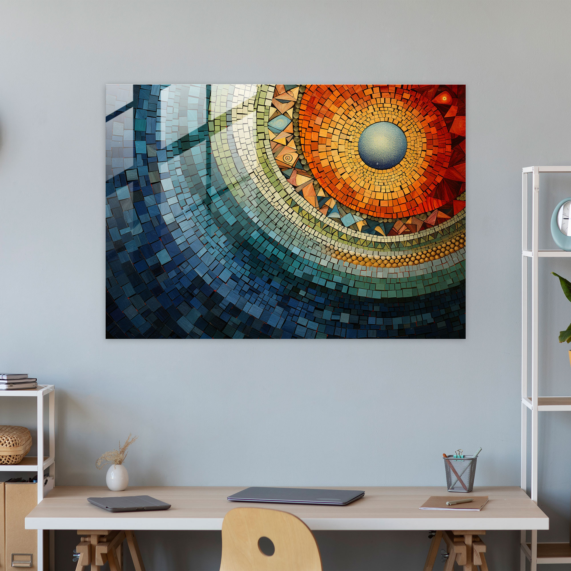 Earth Glass Wall Art - Earth, Glass Wall Art, Earth, Vibrant Colors