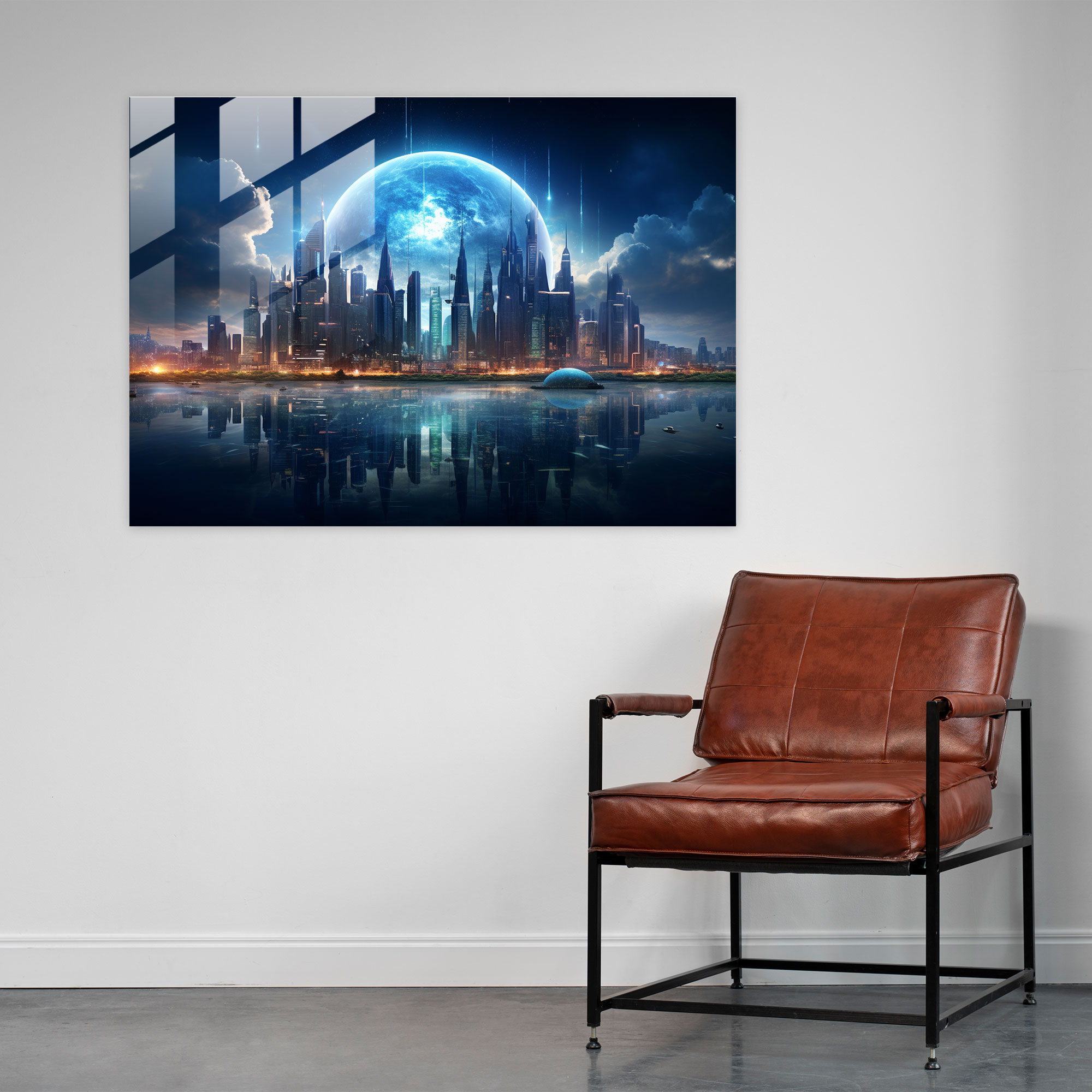 Earth Wall Decoration - Earth, Cityscape, Technologically Advanced Earth, Home Decoration
