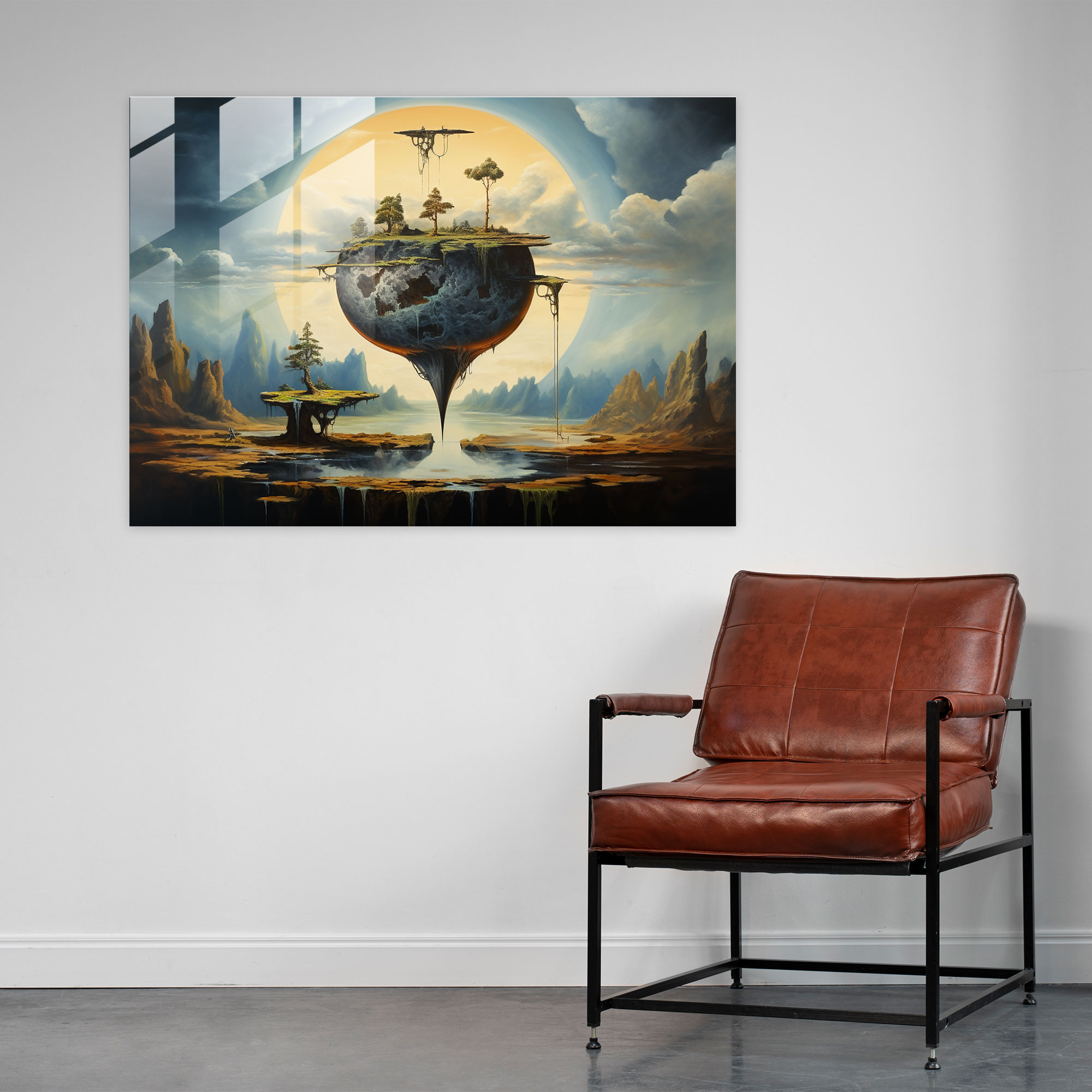 Dreamscape Earth Glass Wall Art - Earth, Glass Wall Art, Glass Print, Surrealist Artwork