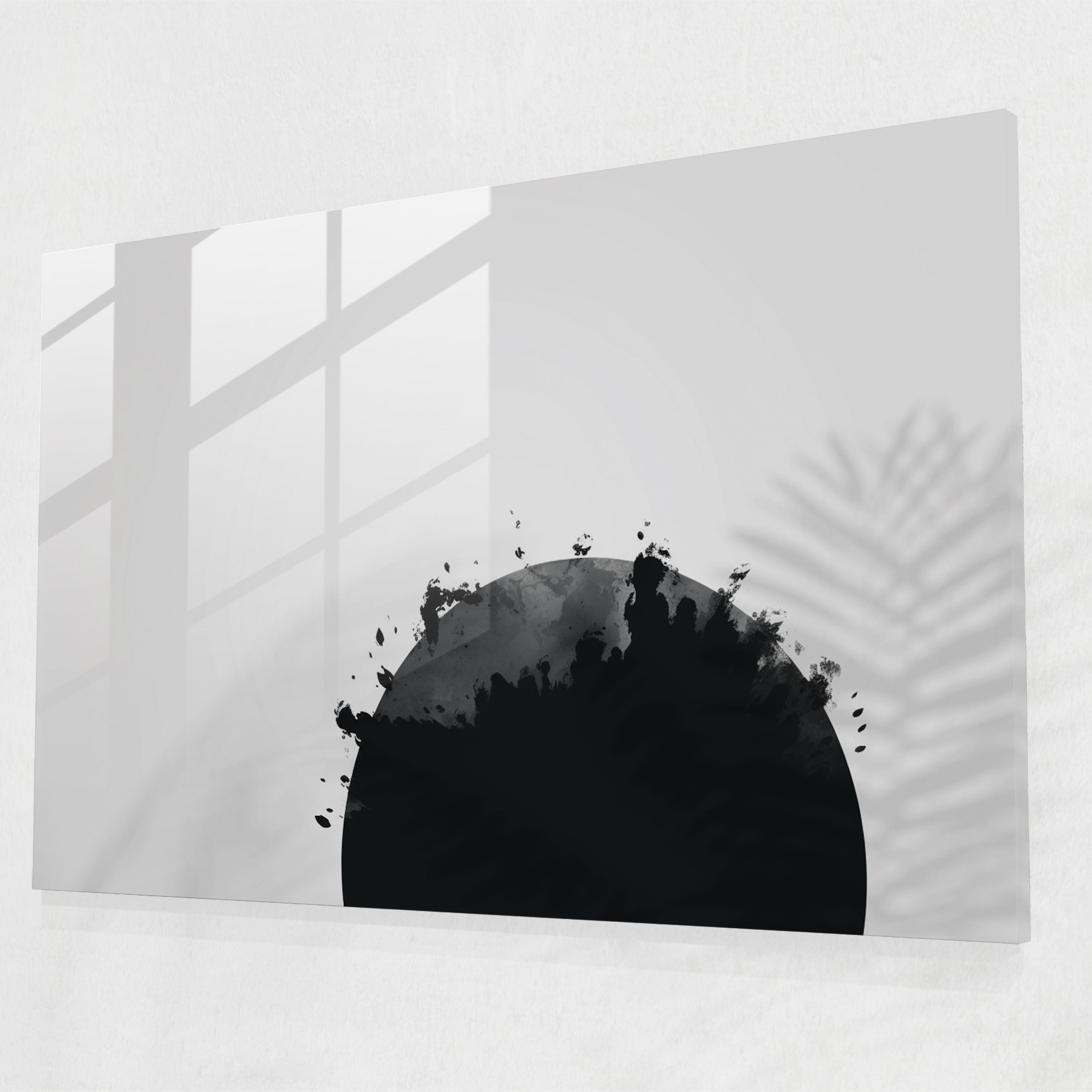 Minimal Earth Silhouette Glass Print - Earth, Glass Art, Minimalist Design, Modern Art