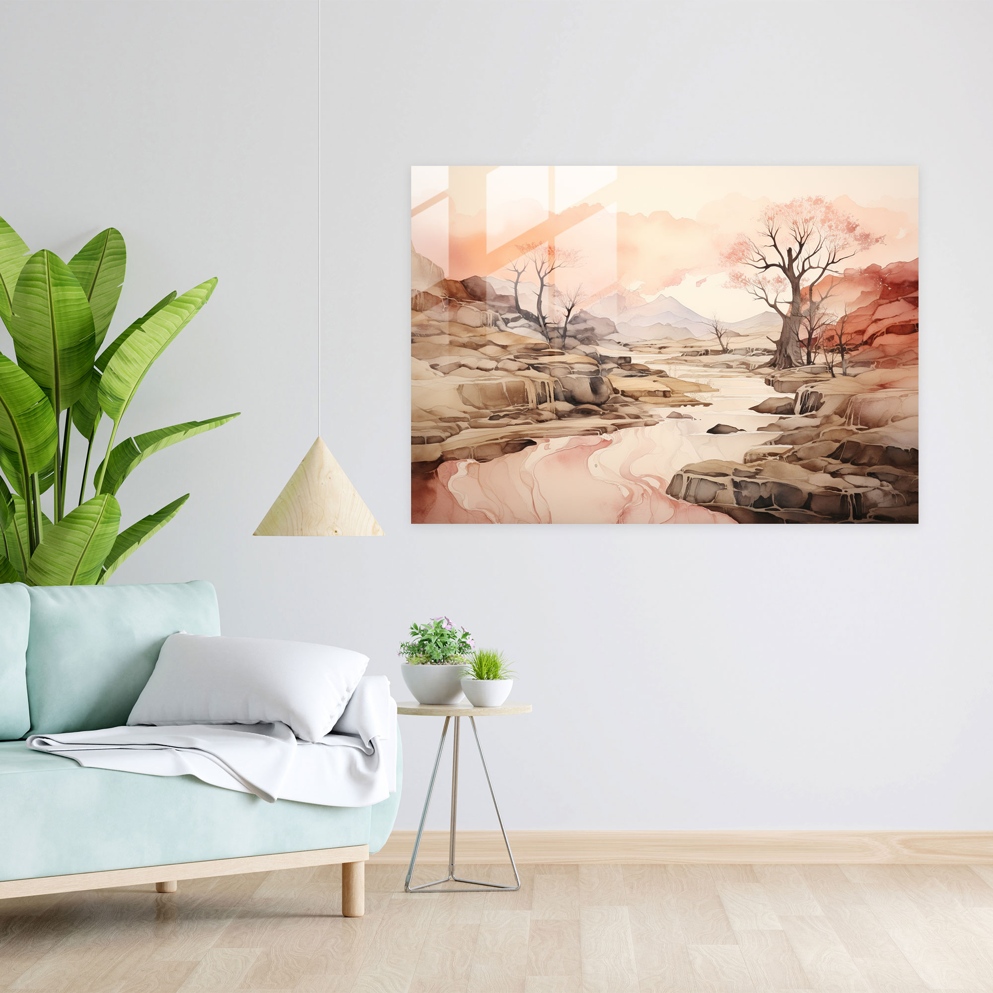 Earth Glass Print - Serene Scenery - Earth, Modern Art, Glass Print, Soft Pastel Tones