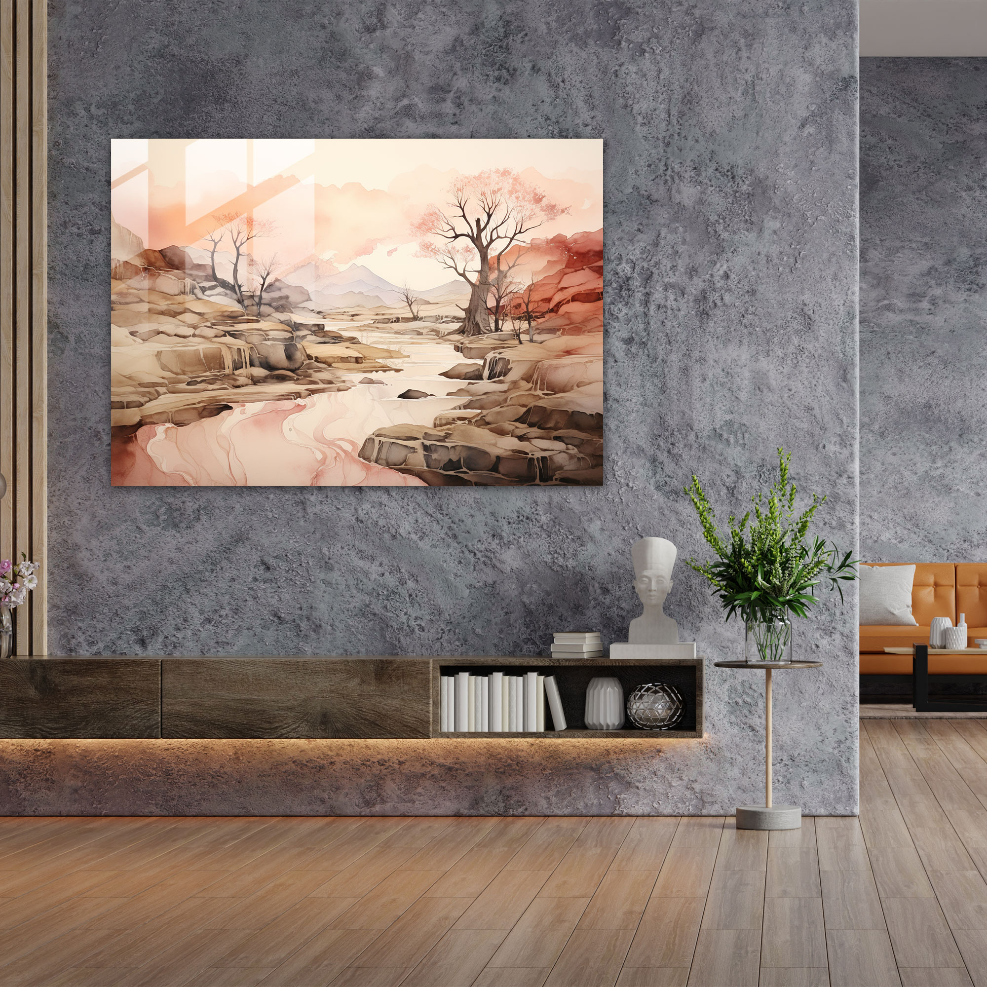 Earth Glass Print - Serene Scenery - Earth, Modern Art, Glass Print, Soft Pastel Tones