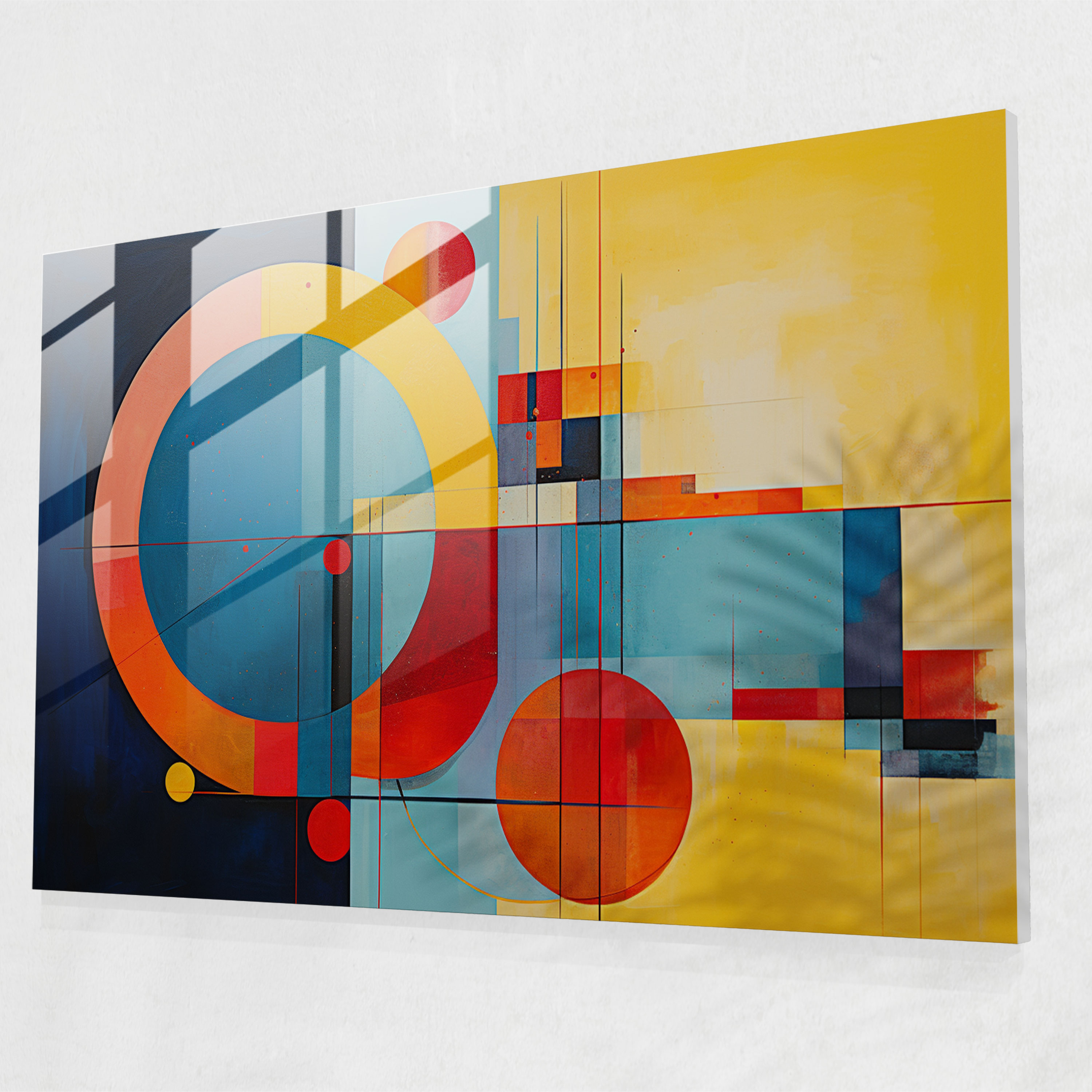 Geometric Earth Glass Wall Art - Earth, Glass Art, Modern Art, Earth-Inspired Composition