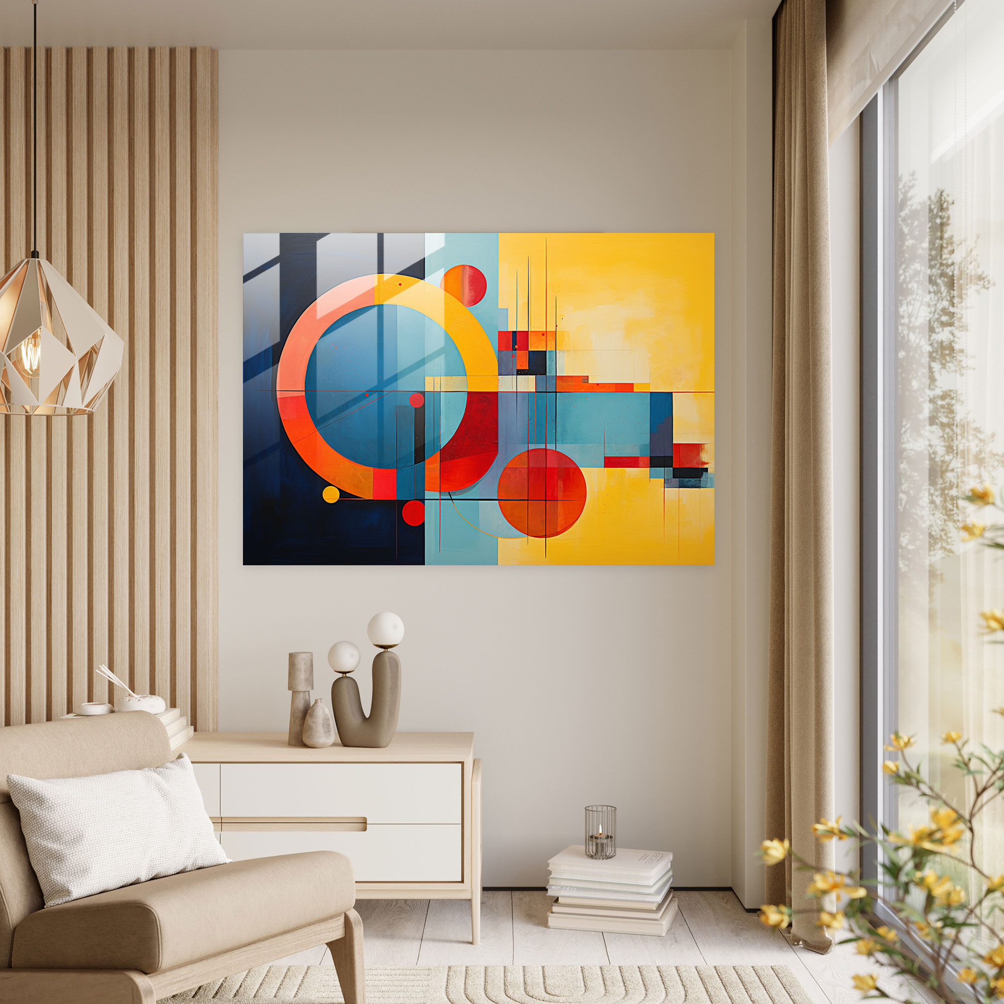 Geometric Earth Glass Wall Art - Earth, Glass Art, Modern Art, Earth-Inspired Composition