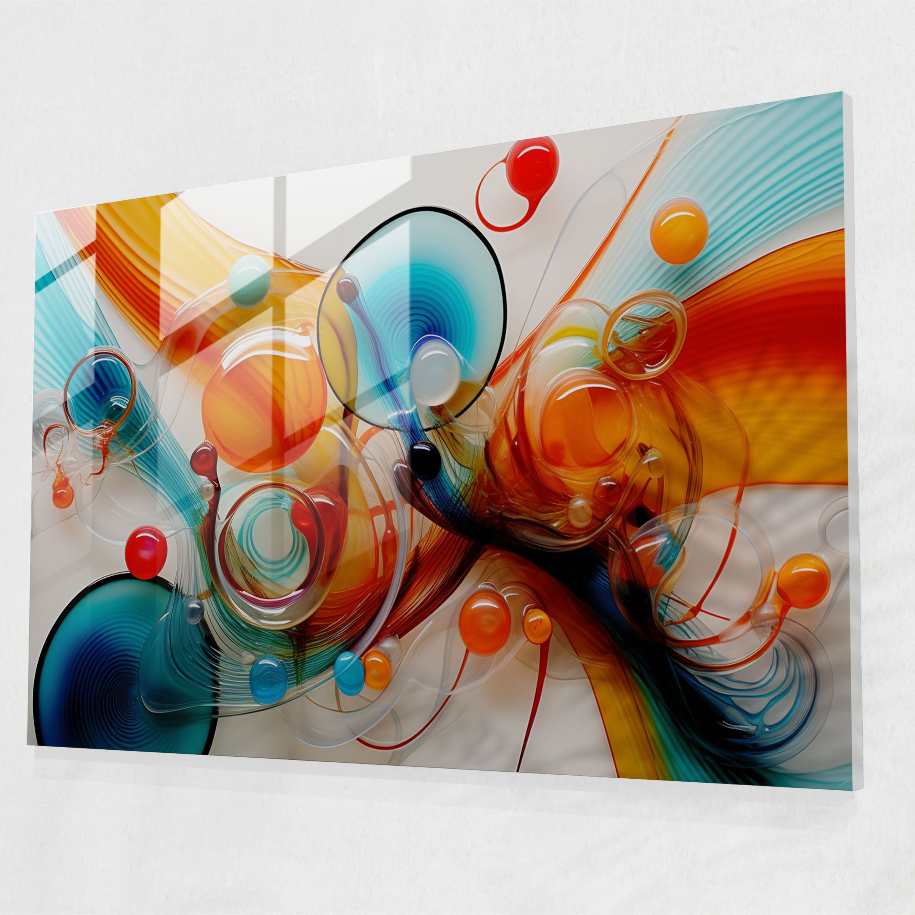 Artistic Glass Wall Art Of World - Earth, Home Decoration, Vibrant Colors, Artistic