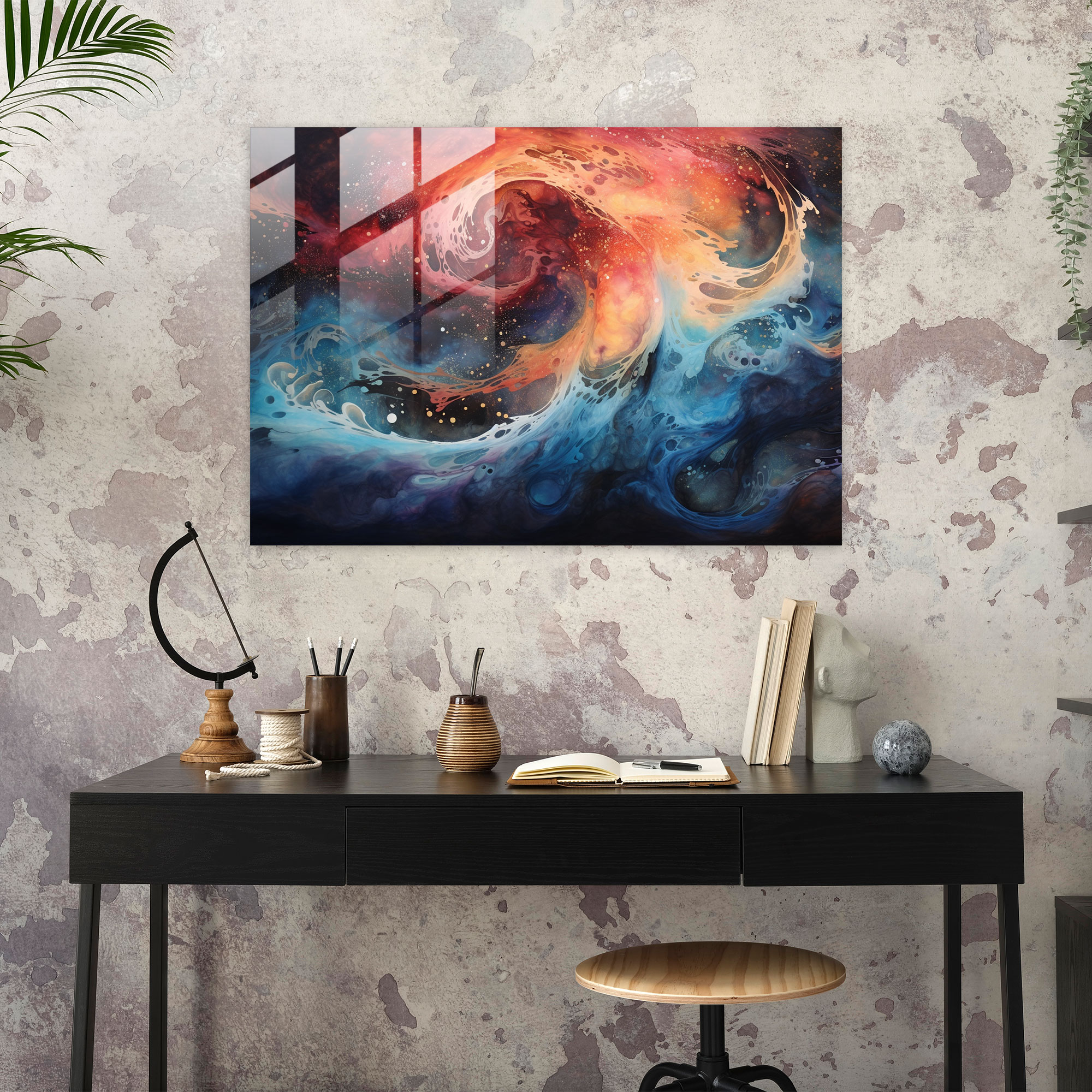 Moon Glass Print - Earth, Home Decoration, Moon, Mesmerizing