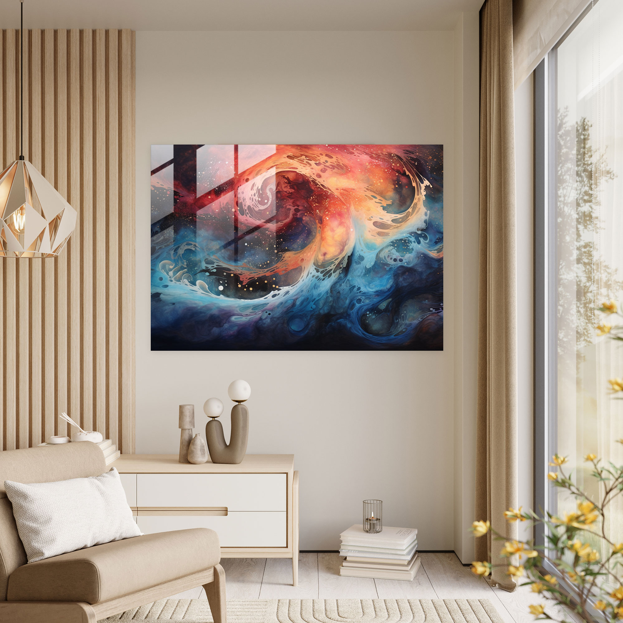 Moon Glass Print - Earth, Home Decoration, Moon, Mesmerizing