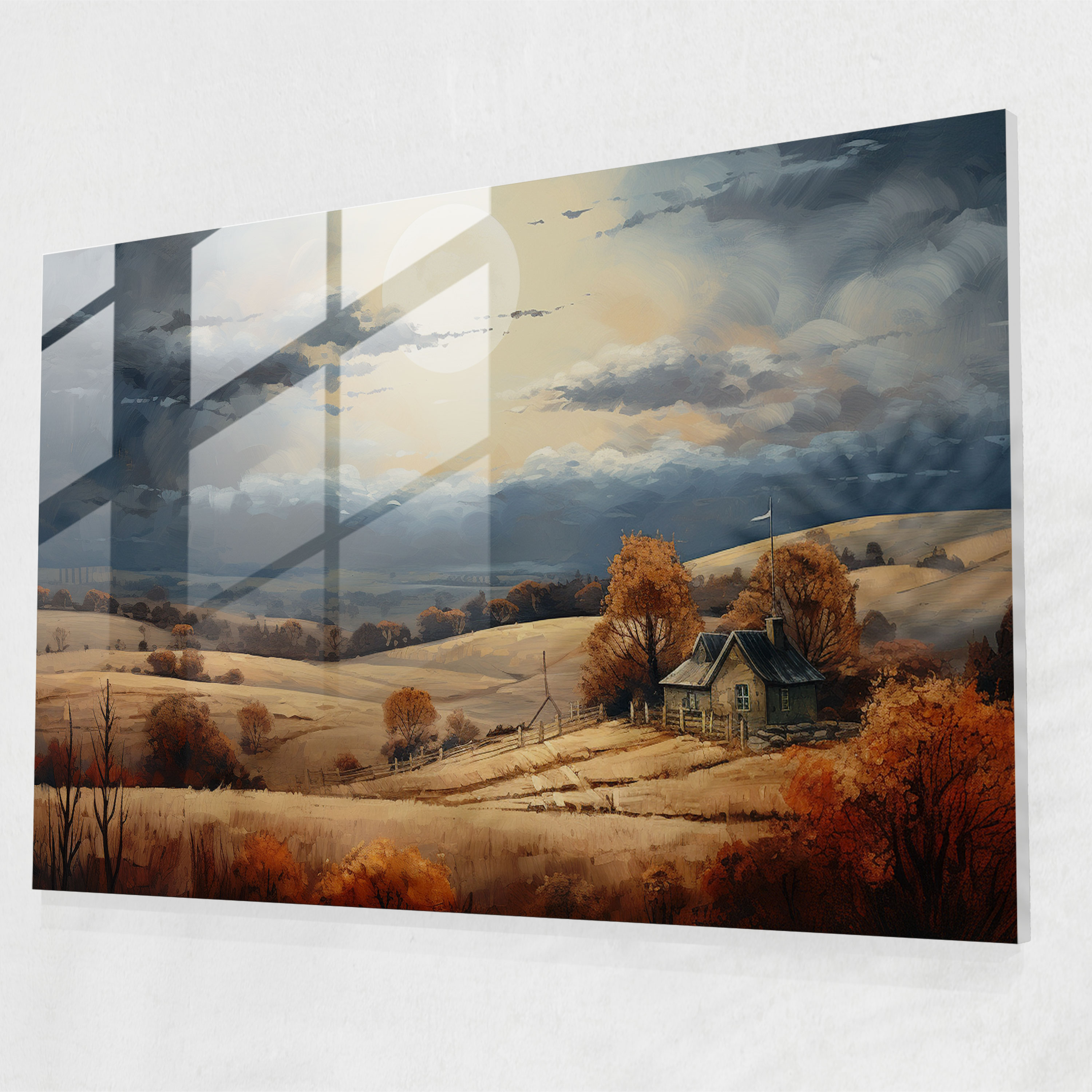 Moon Glass Art - Earth, Serene, Home Decoration, Modern Art